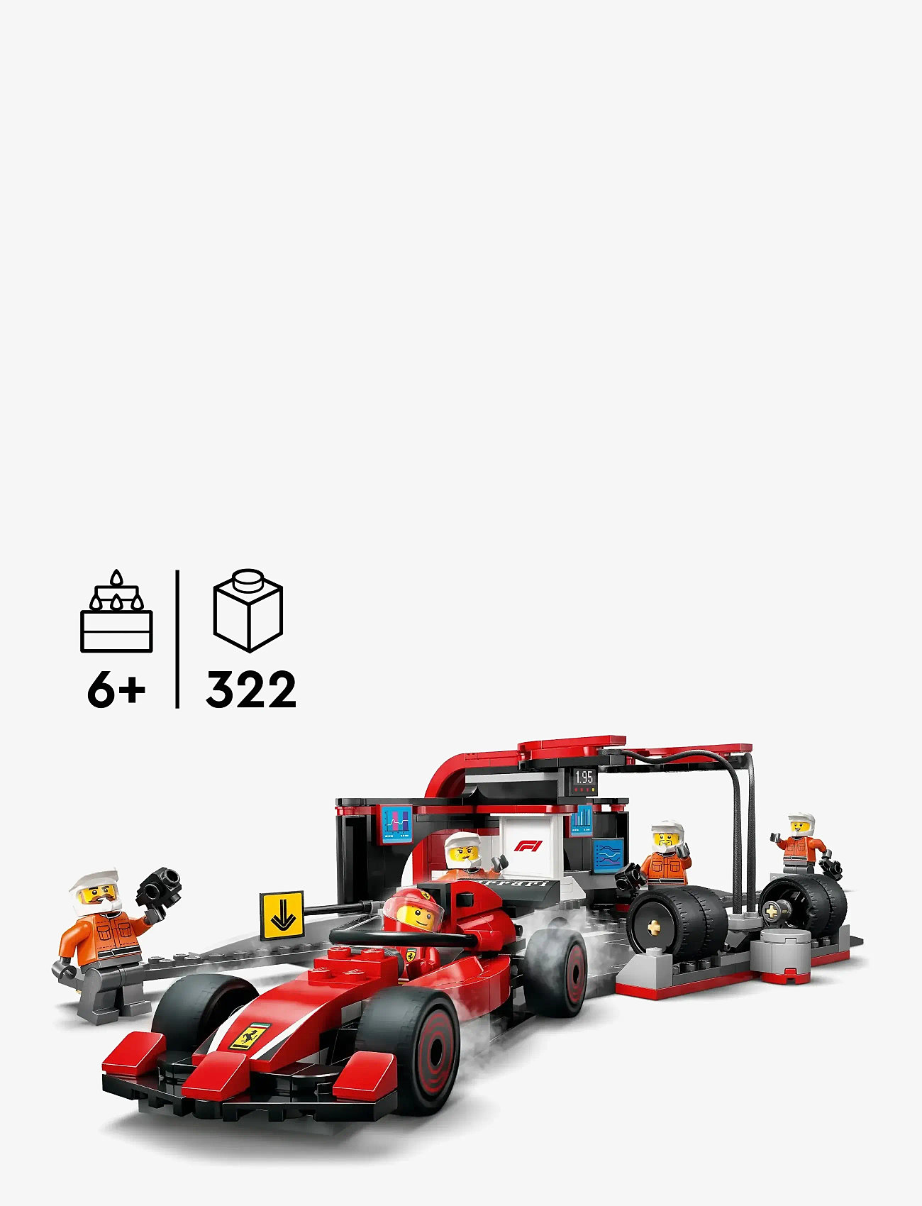 LEGO - City Pit Stop & Pit Crew with Ferrari Car Racing Vehicle Toy 60443 - lego formula 1 - multi - 1