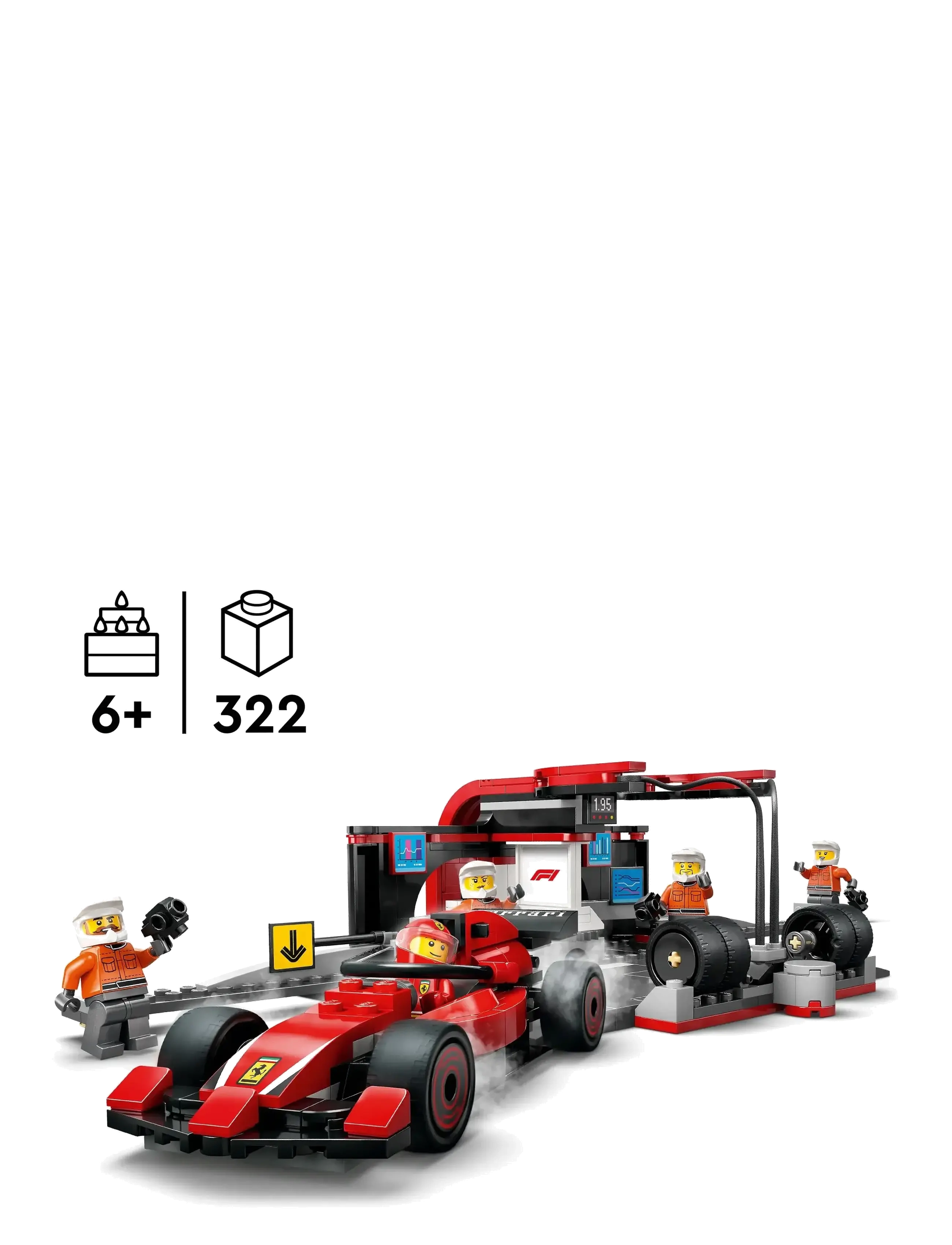 LEGO - City Pit Stop & Pit Crew with Ferrari Car Racing Vehicle Toy 60443 - lego formula 1 - multi - 1