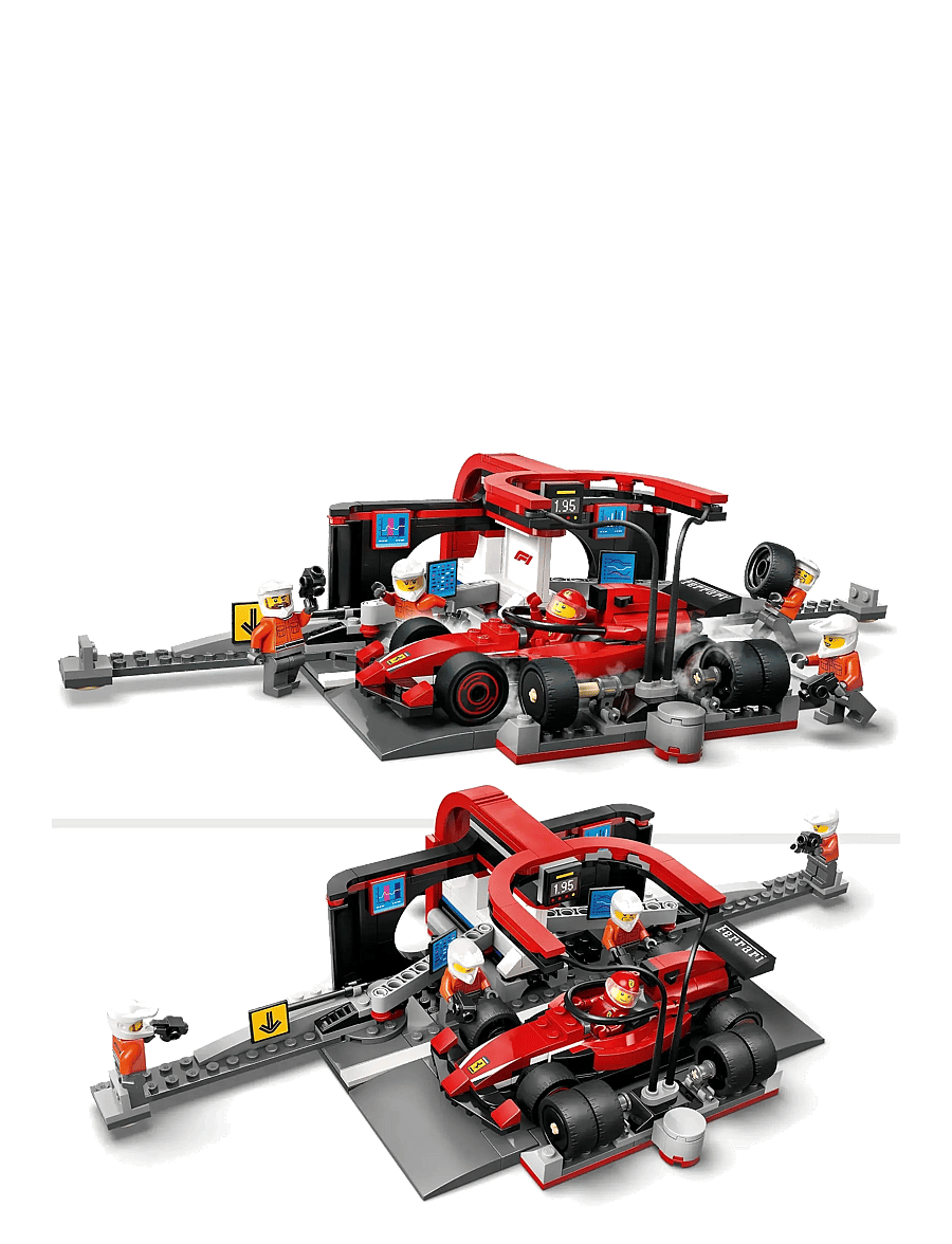 LEGO - City Pit Stop & Pit Crew with Ferrari Car Racing Vehicle Toy 60443 - lego formula 1 - multi - 3