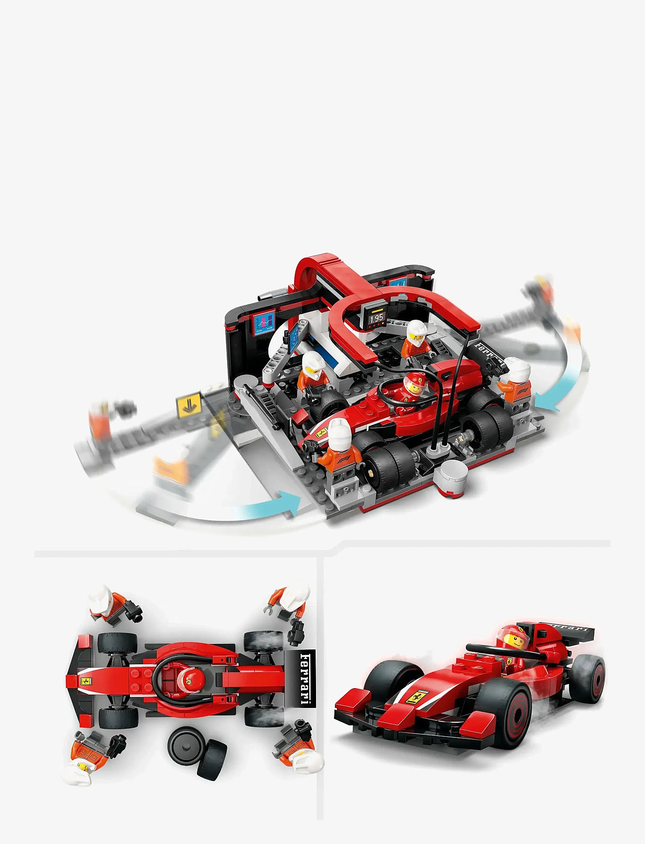LEGO - City Pit Stop & Pit Crew with Ferrari Car Racing Vehicle Toy 60443 - lego formula 1 - multi - 4