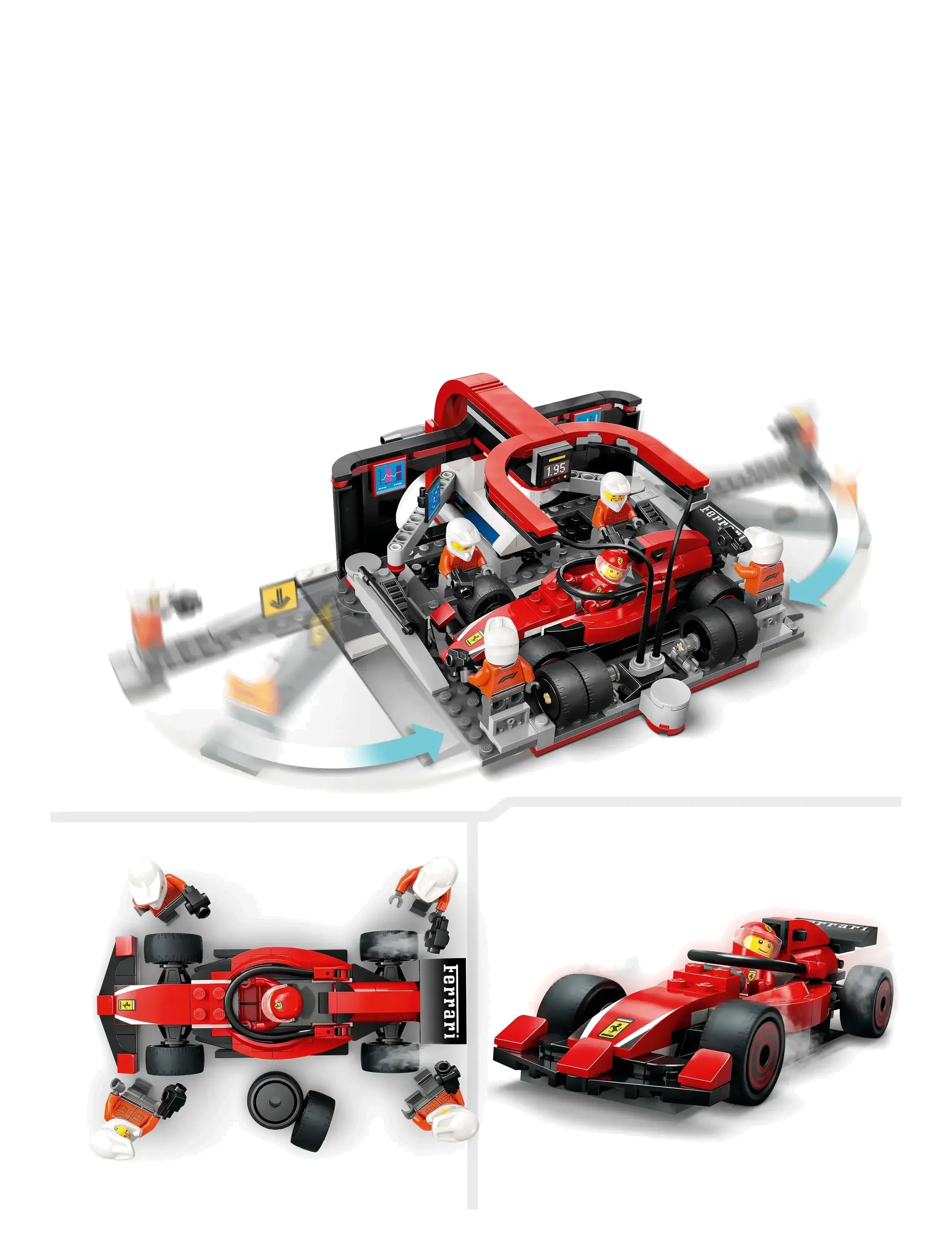 LEGO - City Pit Stop & Pit Crew with Ferrari Car Racing Vehicle Toy 60443 - lego formula 1 - multi - 4