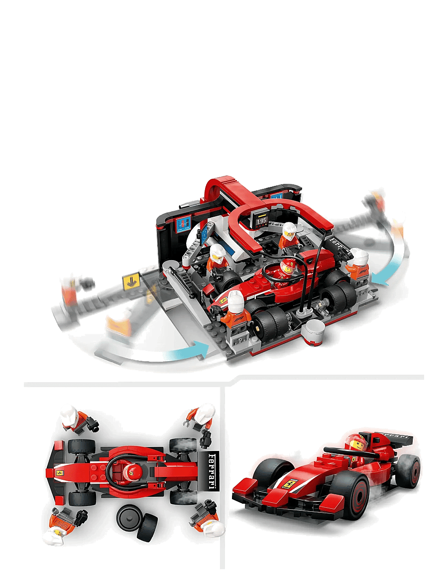 LEGO - City Pit Stop & Pit Crew with Ferrari Car Racing Vehicle Toy 60443 - lego formula 1 - multi - 4