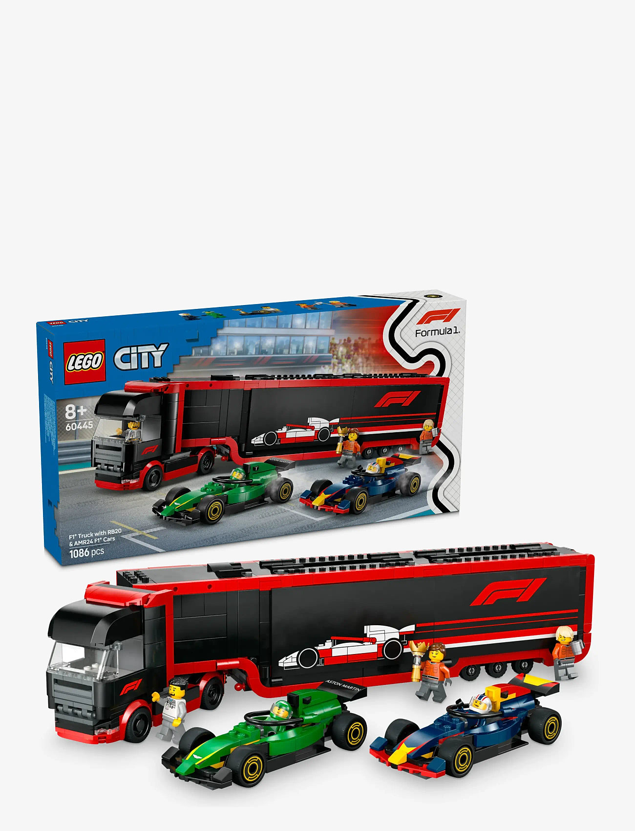 LEGO - City Truck with RB20 & AMR24 Cars Toy Racing Transporter Set - lego formula 1 - multi - 0