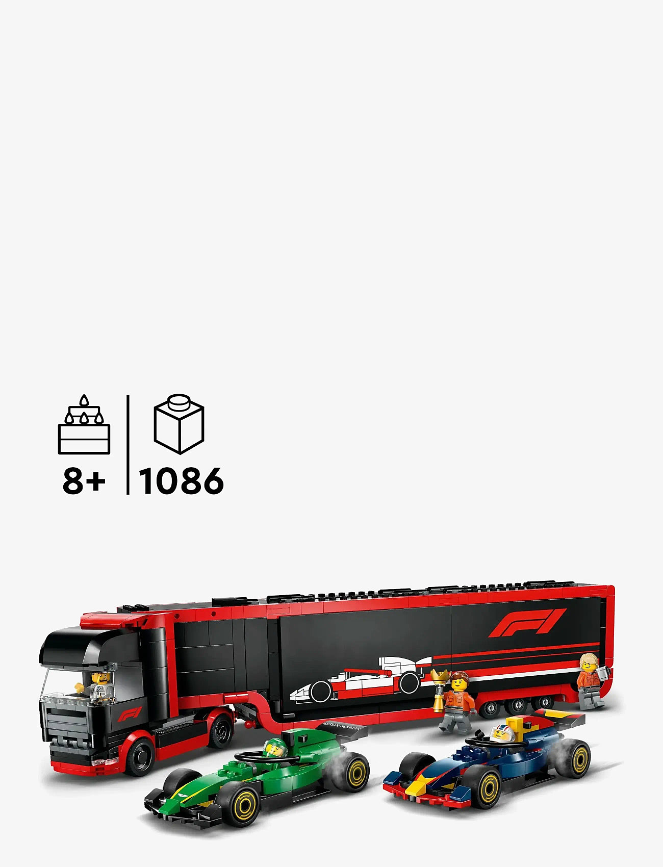LEGO - City Truck with RB20 & AMR24 Cars Toy Racing Transporter Set - lego formula 1 - multi - 1