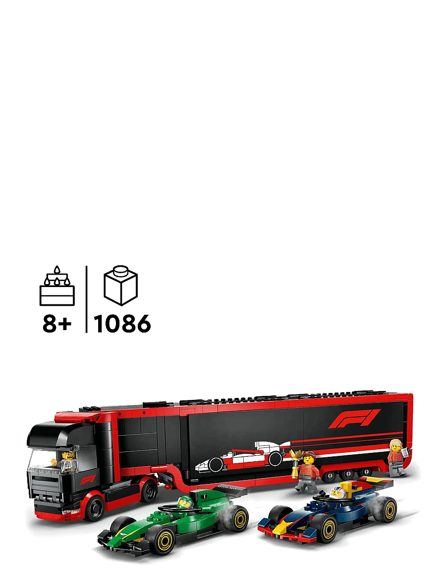 LEGO - City Truck with RB20 & AMR24 Cars Toy Racing Transporter Set - lego formula 1 - multi - 1