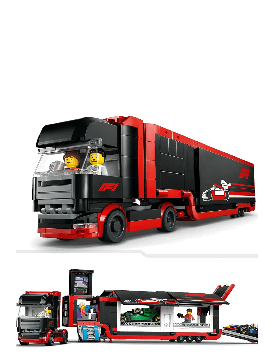 LEGO - City Truck with RB20 & AMR24 Cars Toy Racing Transporter Set - lego formula 1 - multi - 3