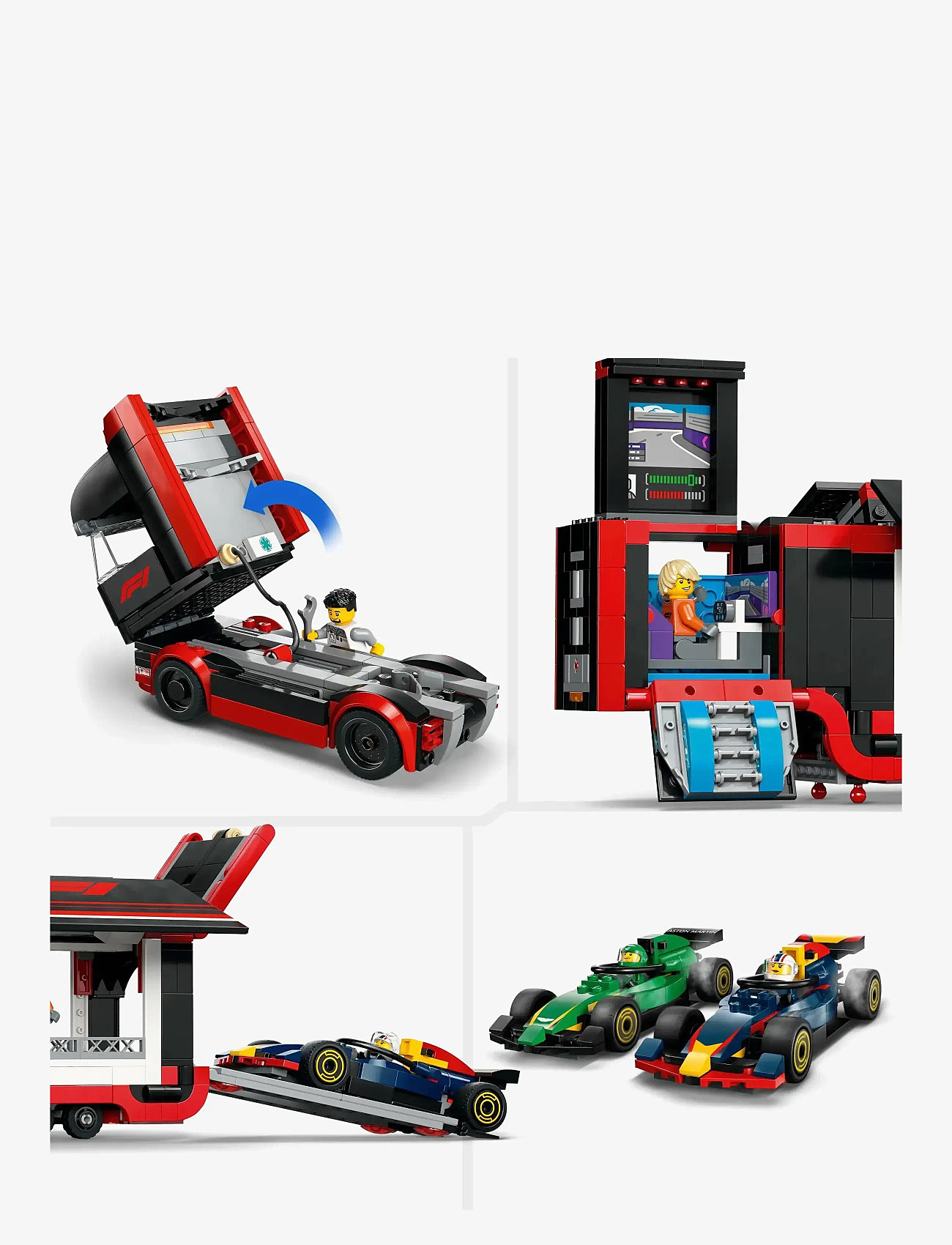 LEGO - City Truck with RB20 & AMR24 Cars Toy Racing Transporter Set - lego formula 1 - multi - 4