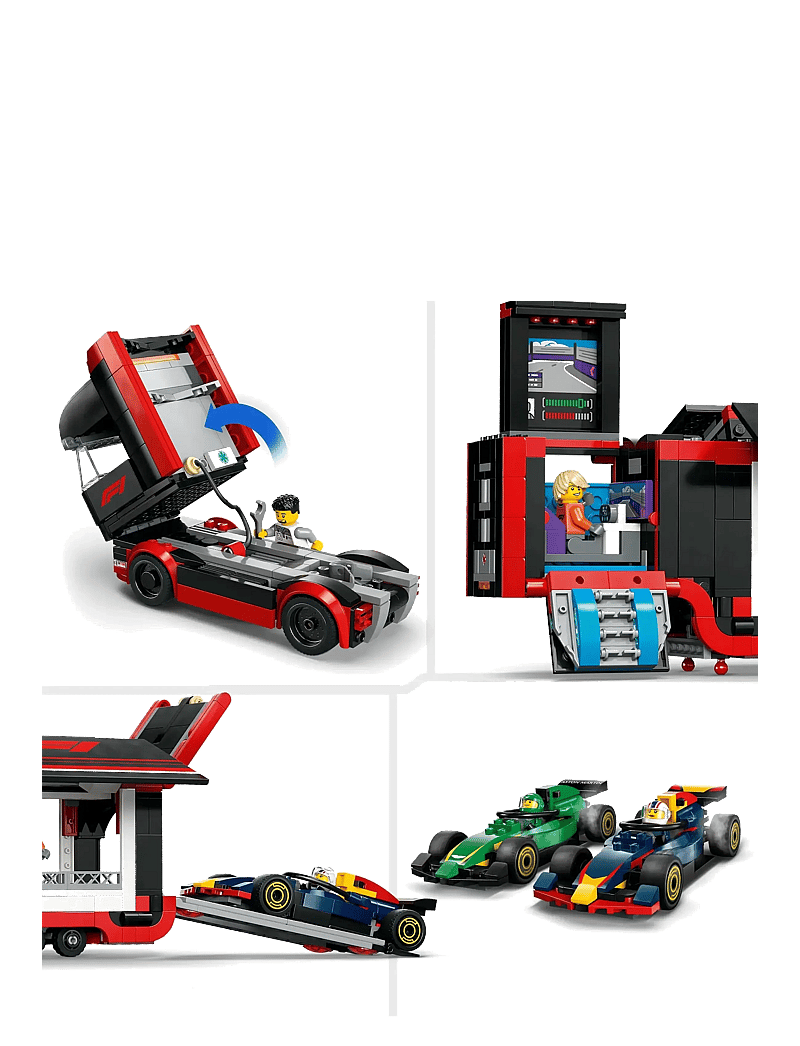 LEGO - City Truck with RB20 & AMR24 Cars Toy Racing Transporter Set - lego formula 1 - multi - 4