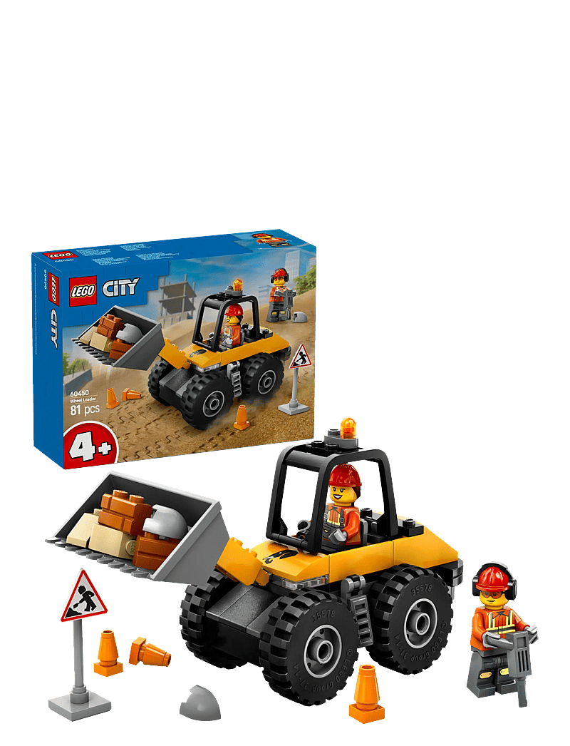 LEGO - City Yellow Construction Wheel Loader Buildable Vehicle Set 60450 - multi - 0