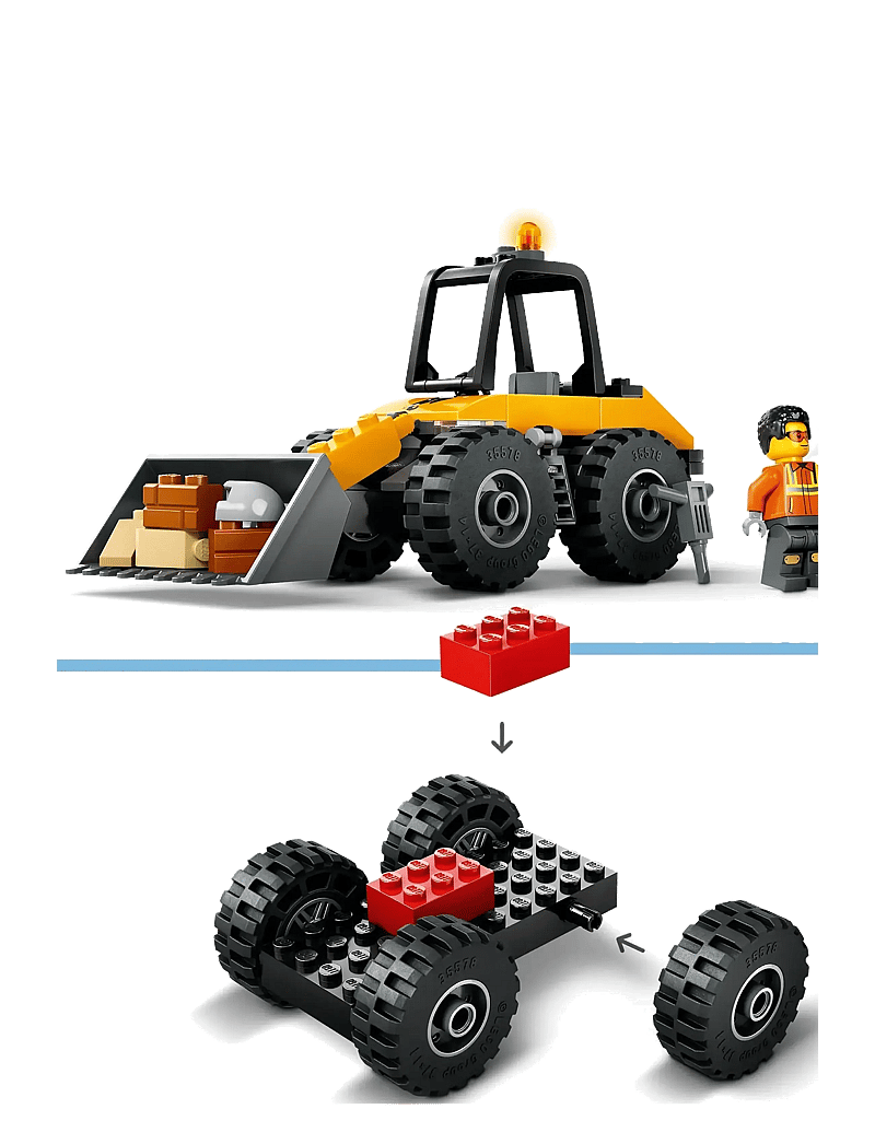 LEGO - City Yellow Construction Wheel Loader Buildable Vehicle Set 60450 - multi - 3