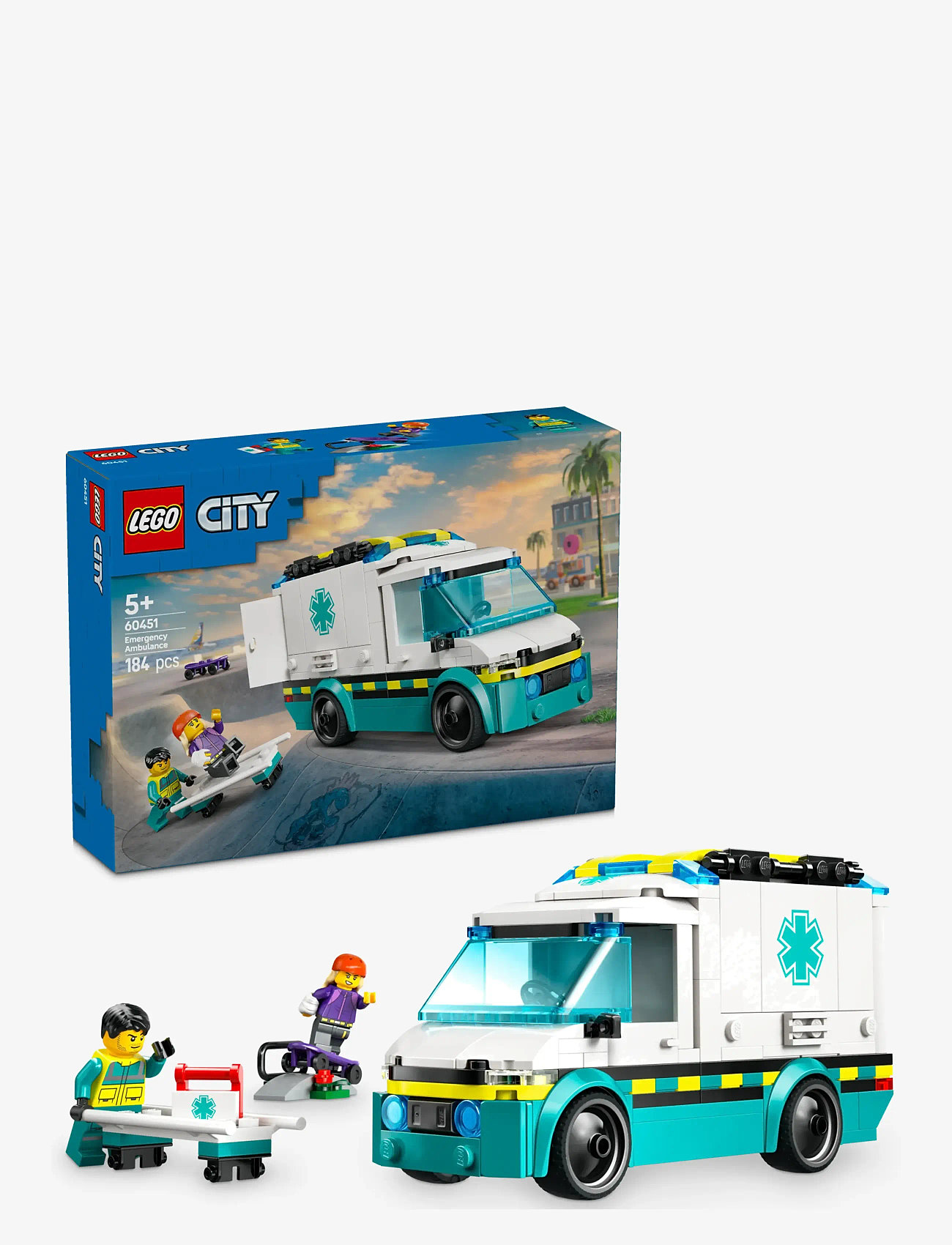 LEGO - City Emergency Ambulance Toy Truck Building Set 60451 - multi - 0