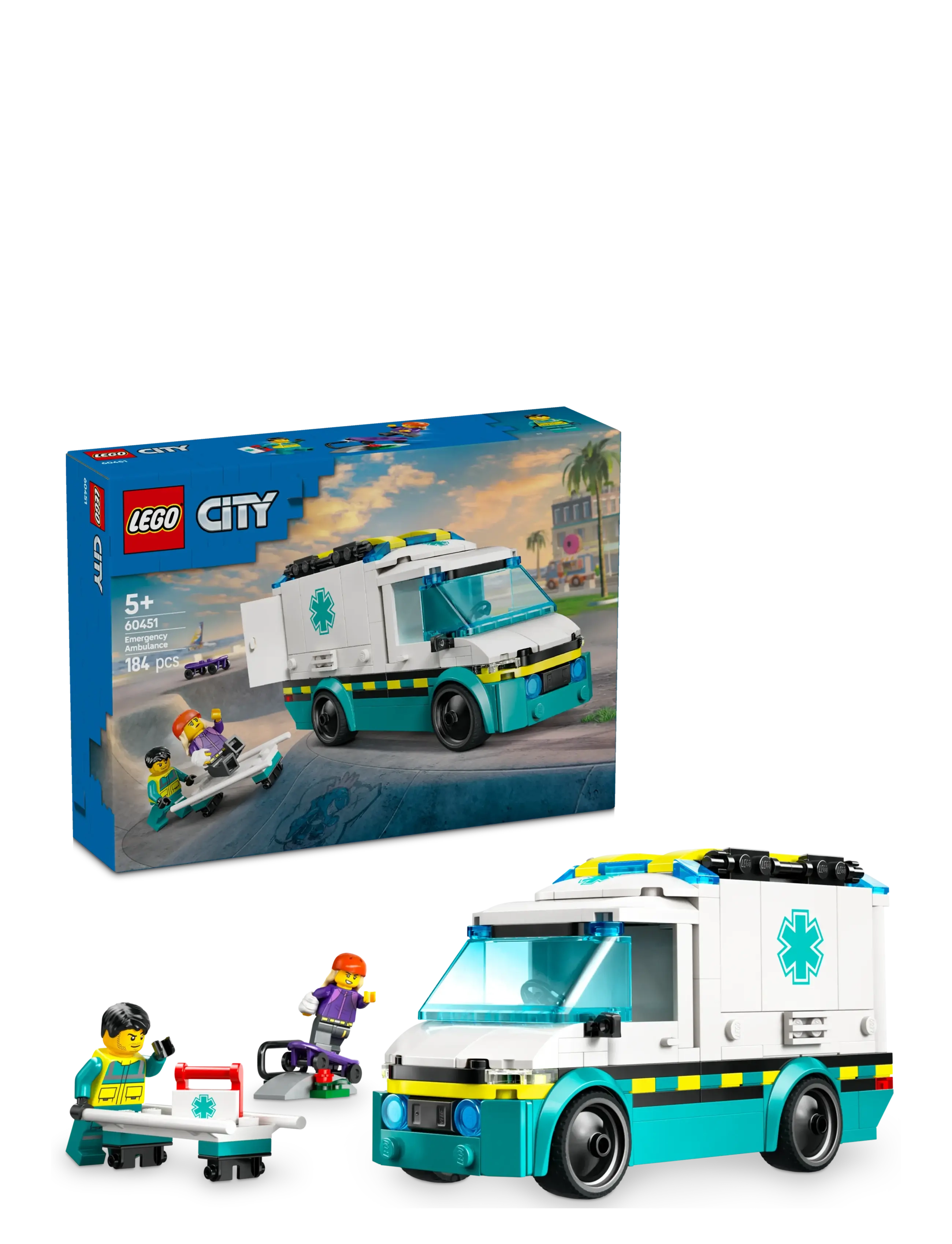 City Emergency Ambulance Toy Truck Building Set 60451 - MULTI