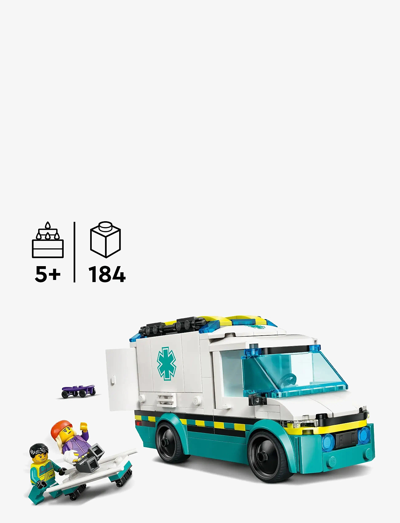 LEGO - City Emergency Ambulance Toy Truck Building Set 60451 - multi - 1
