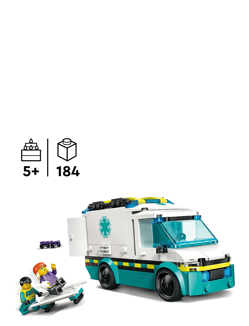 LEGO - City Emergency Ambulance Toy Truck Building Set 60451 - lego city - multi - 1
