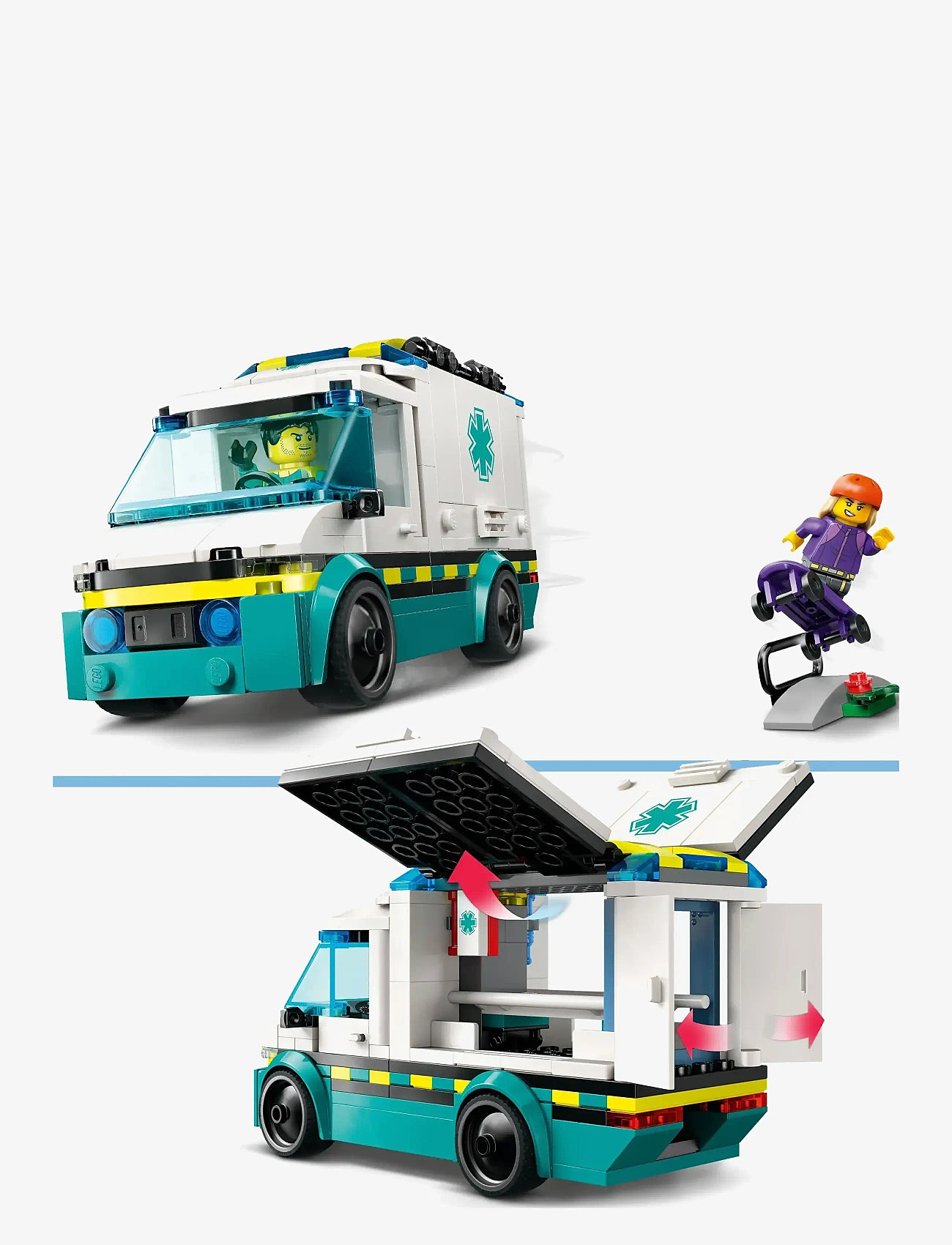 LEGO - City Emergency Ambulance Toy Truck Building Set 60451 - multi - 3