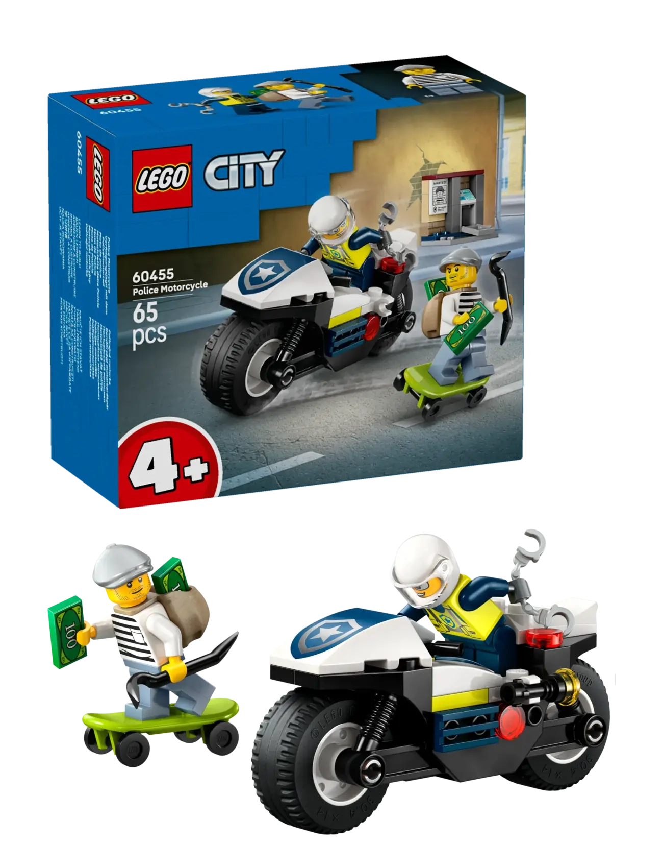 LEGO Politimotorcykel På Forbryderjagt 60455, One Size, Lego Spielzeug, Mehrfarbig/gemustert - city, Kinder
