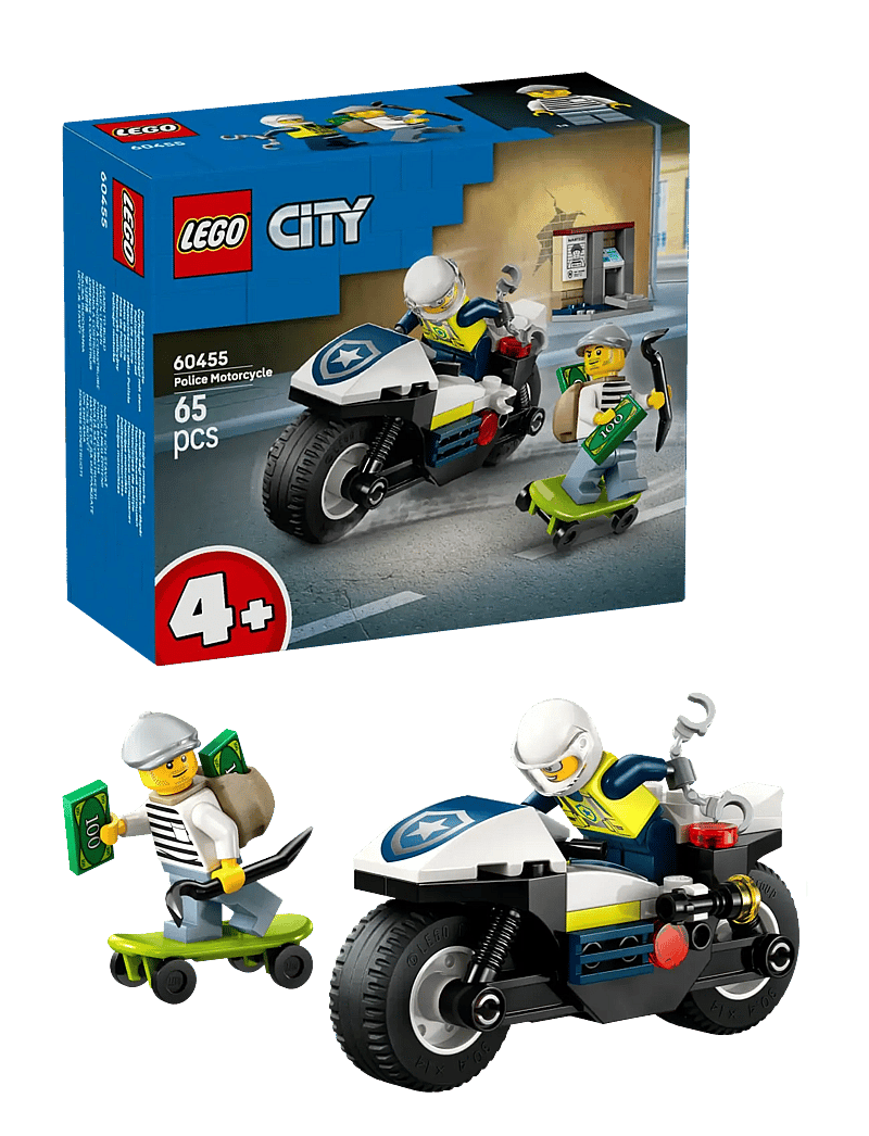 LEGO - City Police Motorcycle Chase Toy, Motorbike Set for Ages 4 and over 60455 - lego city - multi - 0