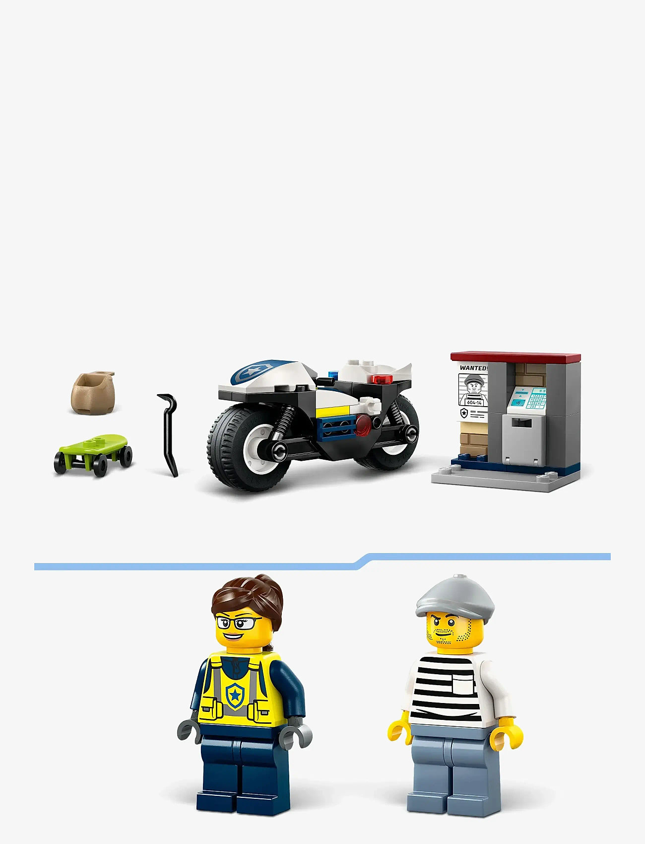 LEGO - City Police Motorcycle Chase Toy, Motorbike Set for Ages 4 and over 60455 - lego city - multi - 4