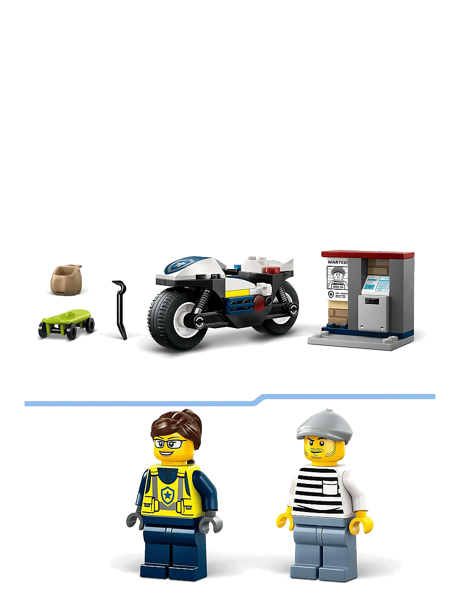 LEGO - City Police Motorcycle Chase Toy, Motorbike Set for Ages 4 and over 60455 - lego city - multi - 4