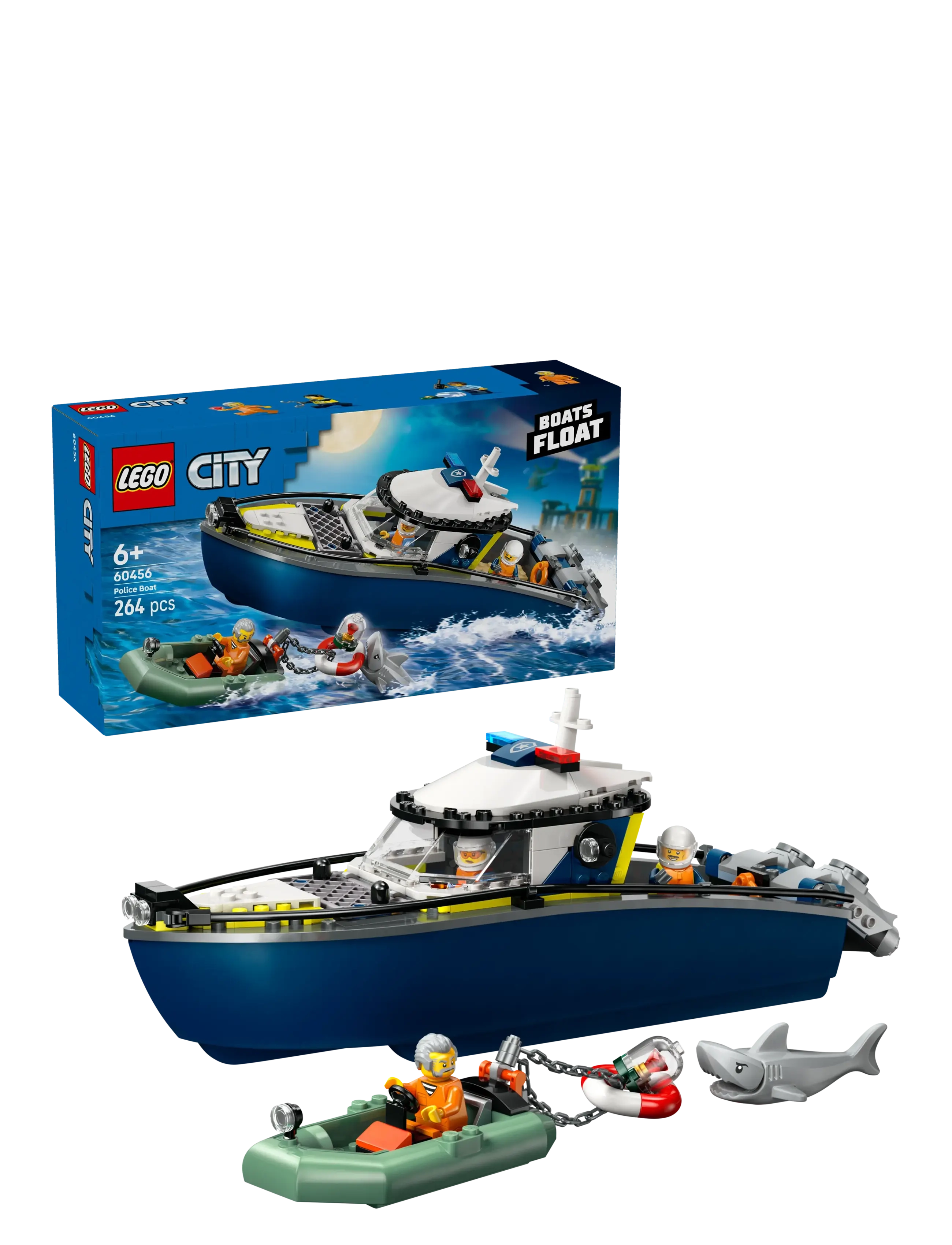LEGO Politibåd På Forbryderjagt 60456, One Size, Lego Spielzeug, Mehrfarbig/gemustert - city, Kinder