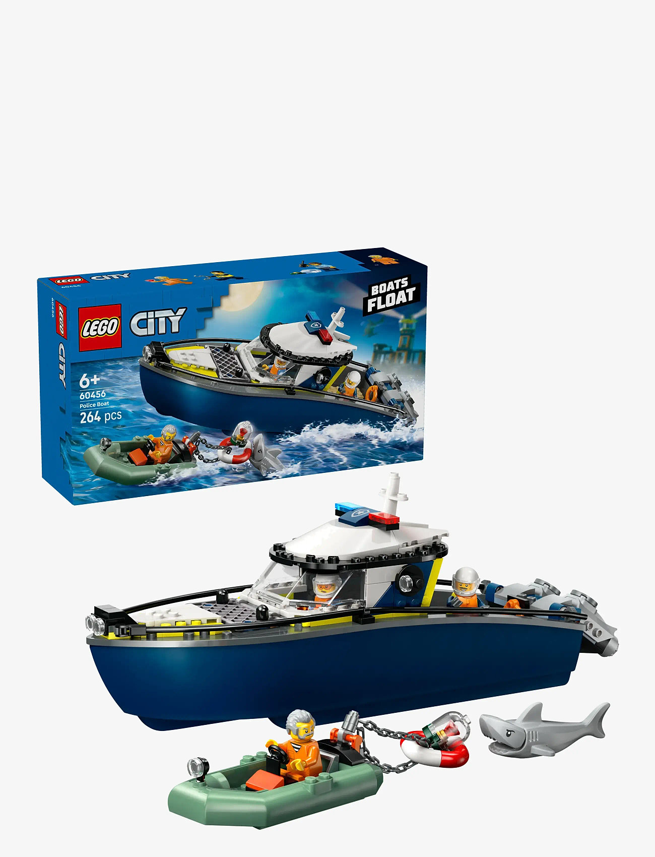 LEGO - City Police Boat Chase Toy with a Floatable Speedboat and Dinghy 60456 - lego city - multi - 0