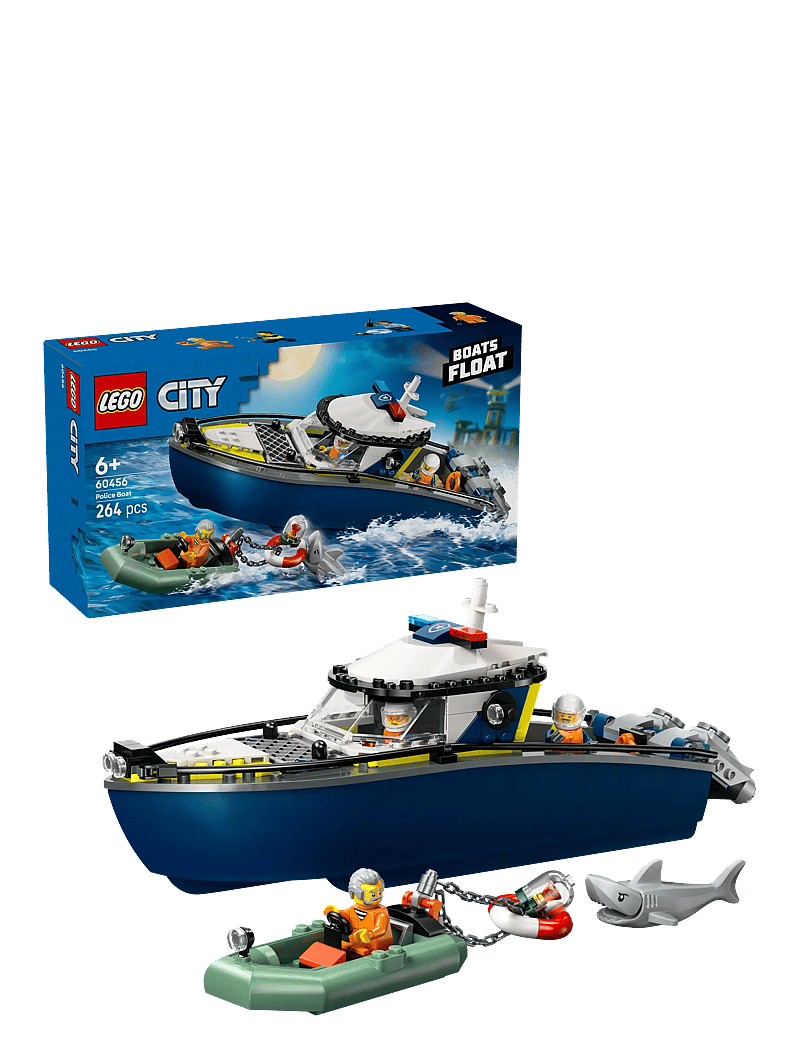 LEGO - City Police Boat Chase Toy with a Floatable Speedboat and Dinghy 60456 - lego city - multi - 0