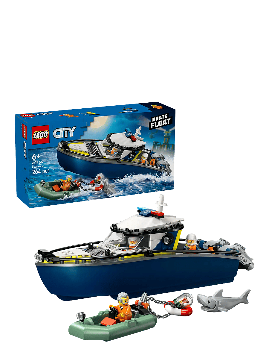 LEGO - City Police Boat Chase Toy with a Floatable Speedboat and Dinghy 60456 - lego city - multi - 0