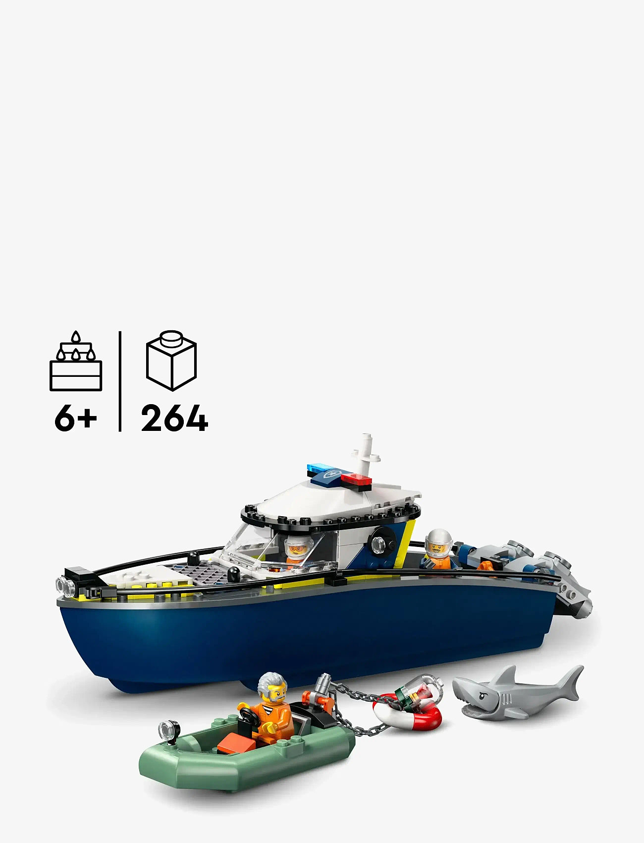 LEGO - City Police Boat Chase Toy with a Floatable Speedboat and Dinghy 60456 - lego city - multi - 1