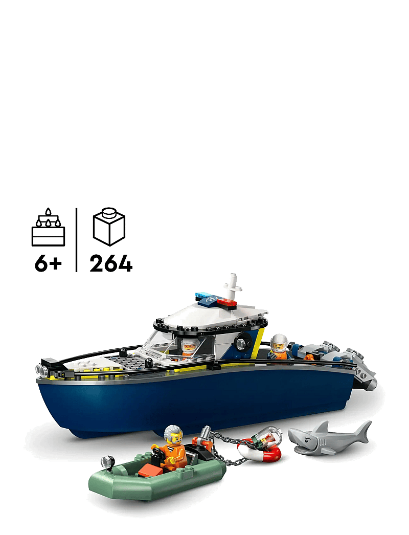 LEGO - City Police Boat Chase Toy with a Floatable Speedboat and Dinghy 60456 - lego city - multi - 1