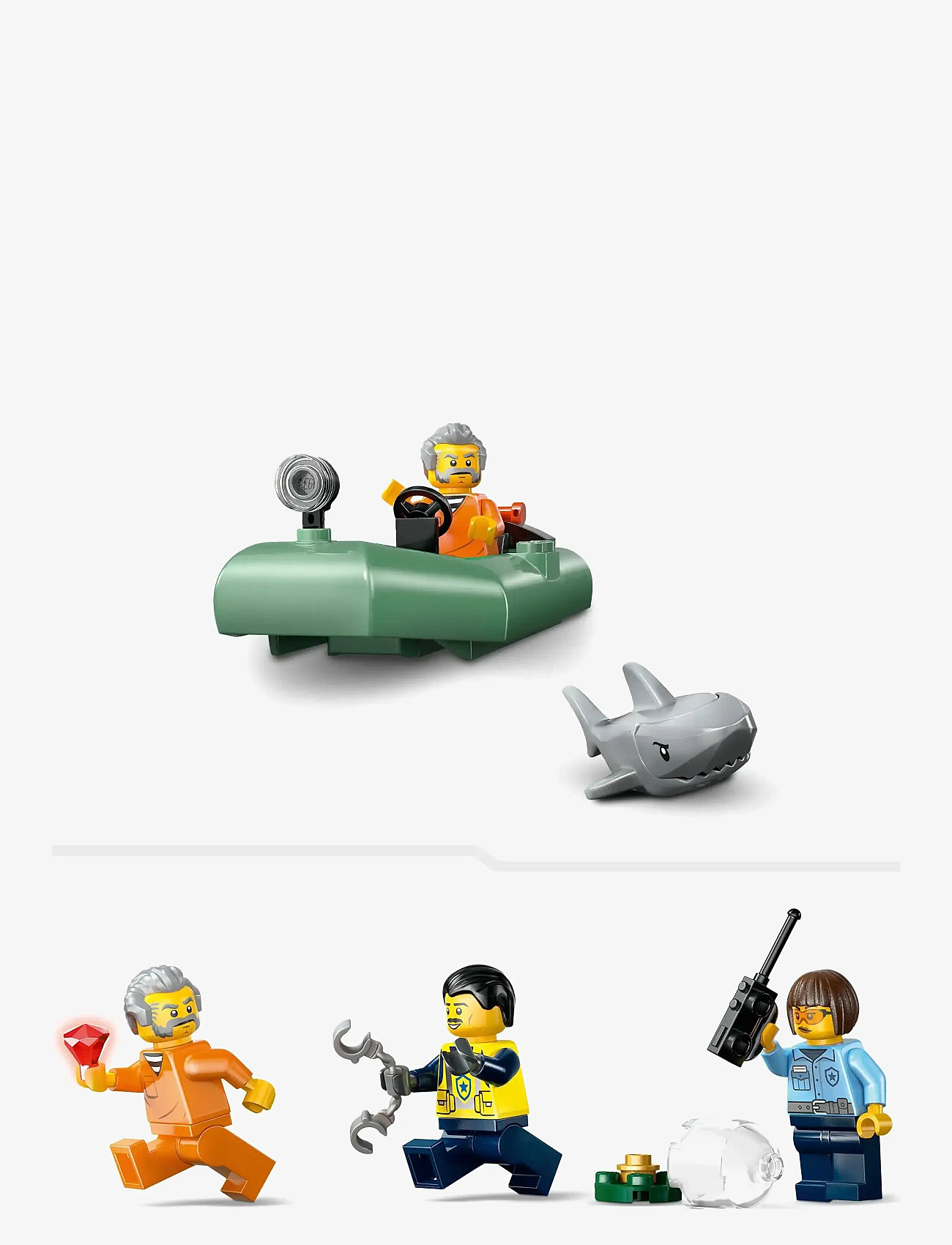 LEGO - City Police Boat Chase Toy with a Floatable Speedboat and Dinghy 60456 - lego city - multi - 4