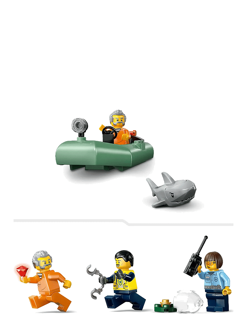 LEGO - City Police Boat Chase Toy with a Floatable Speedboat and Dinghy 60456 - lego city - multi - 4