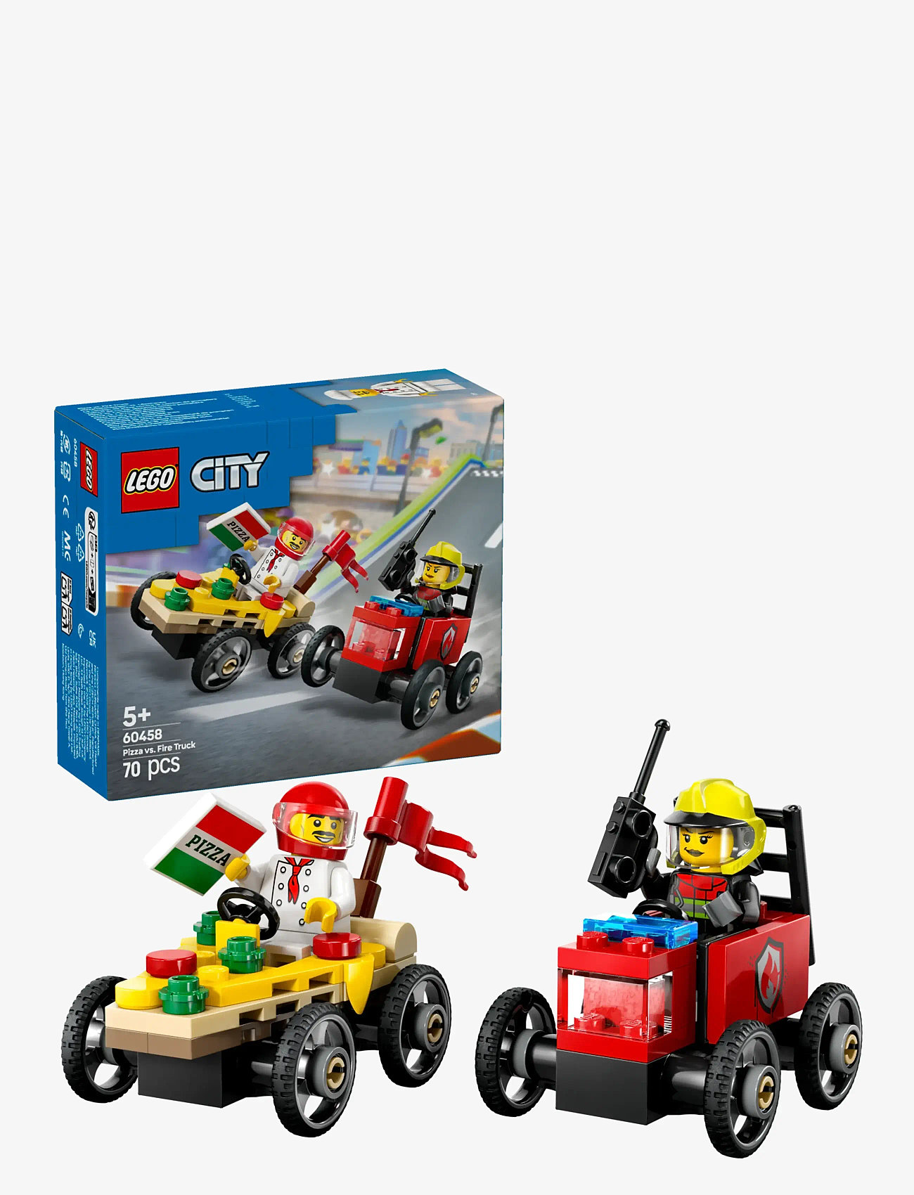 LEGO City Pizza Fire Truck Race Car Pack Toy Soapbox Racing Set 60458  (LGO60458) LEGO® City