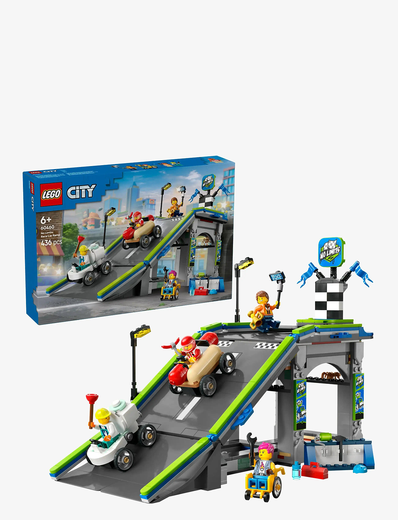 LEGO - City No Limits: Race Car Ramp Track Toy Soapbox-Racing Set 60460 - multi - 0