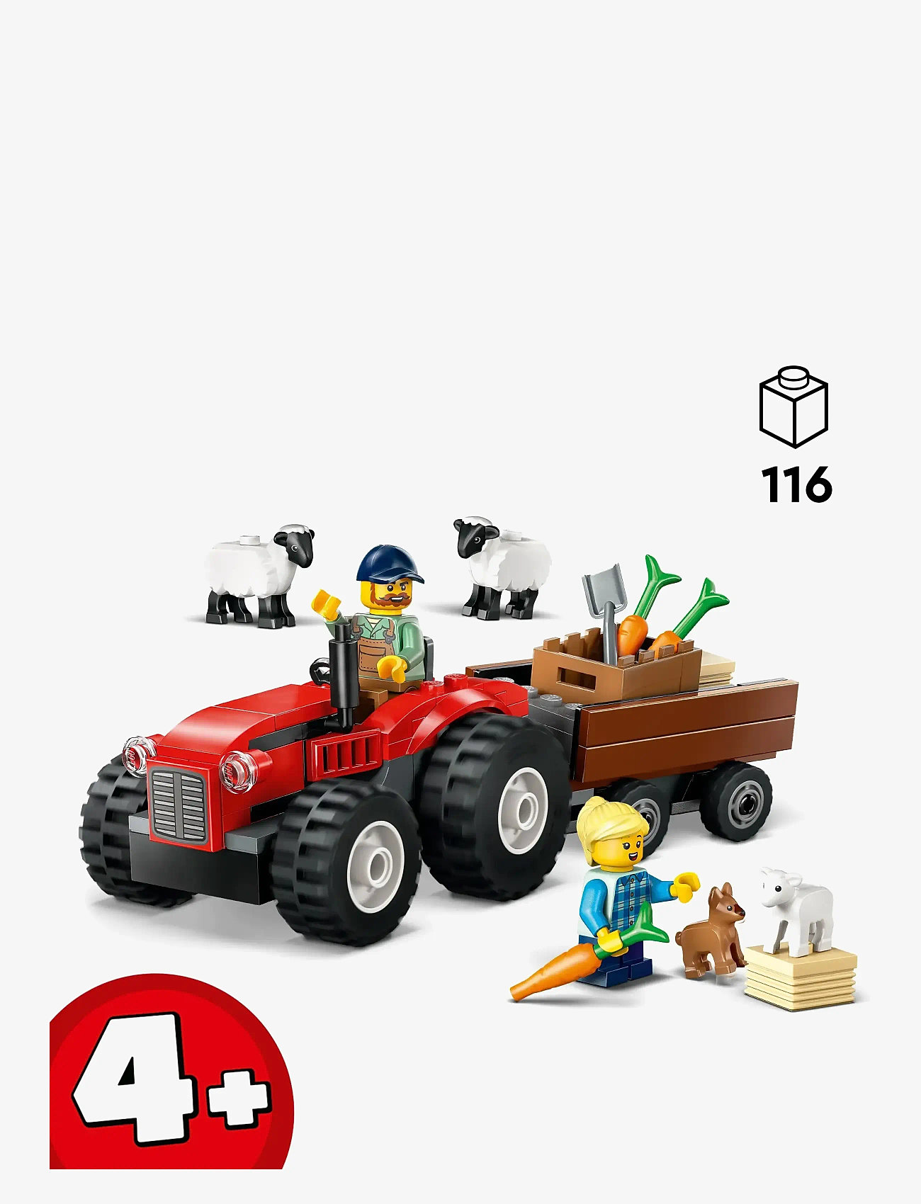 LEGO - City Red Farm Tractor with Trailer & Sheep Toy, Playset for Kids 60461 - multi - 1