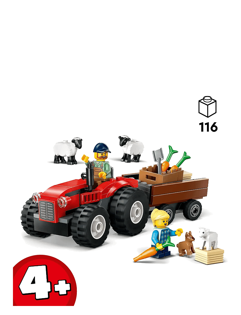 LEGO - City Red Farm Tractor with Trailer & Sheep Toy, Playset for Kids 60461 - multi - 1