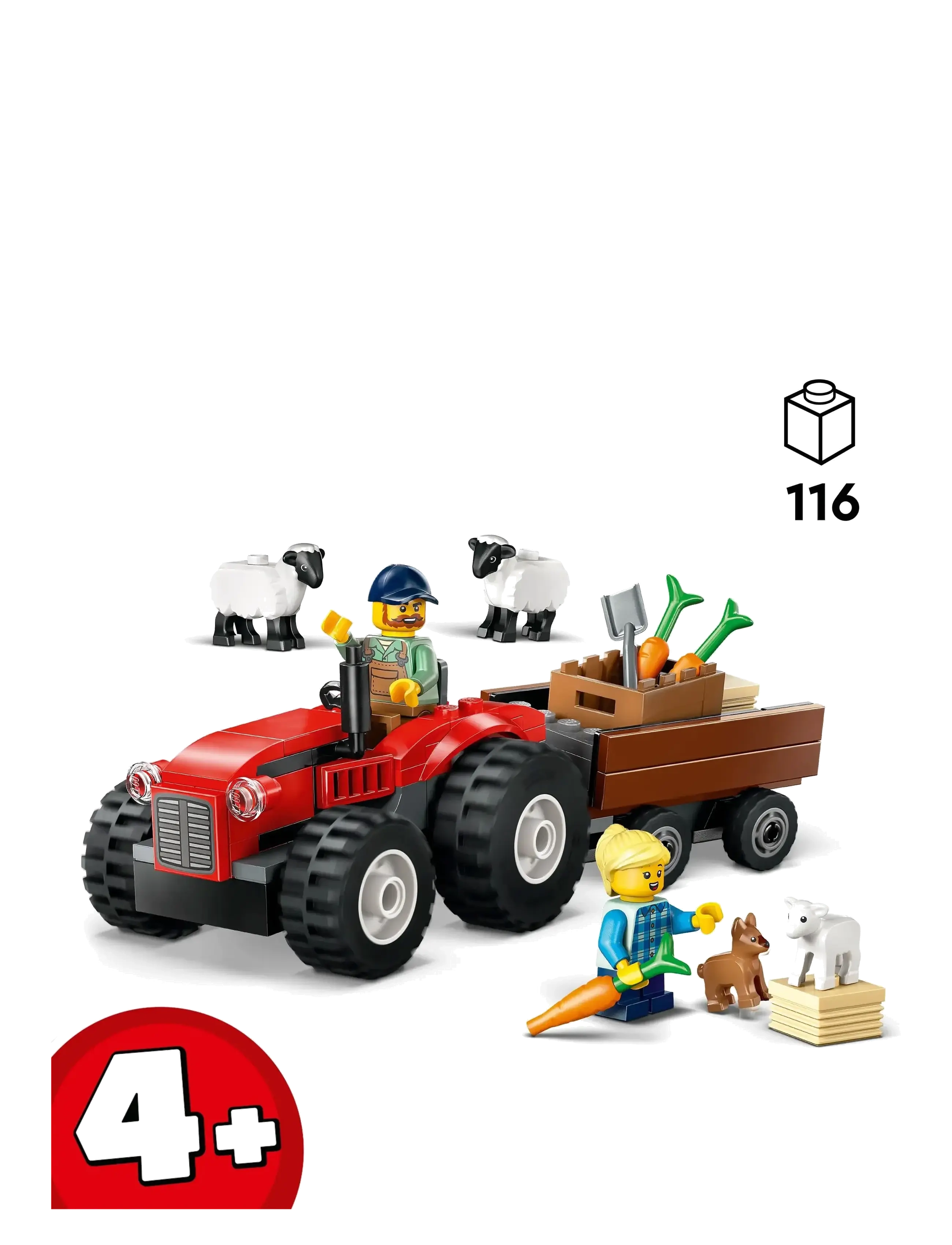 LEGO - Rød traktor med anhænger og får 60461 - multi - 1