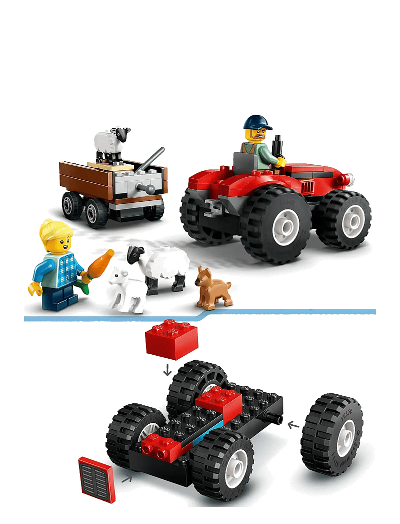 LEGO - City Red Farm Tractor with Trailer & Sheep Toy, Playset for Kids 60461 - multi - 3