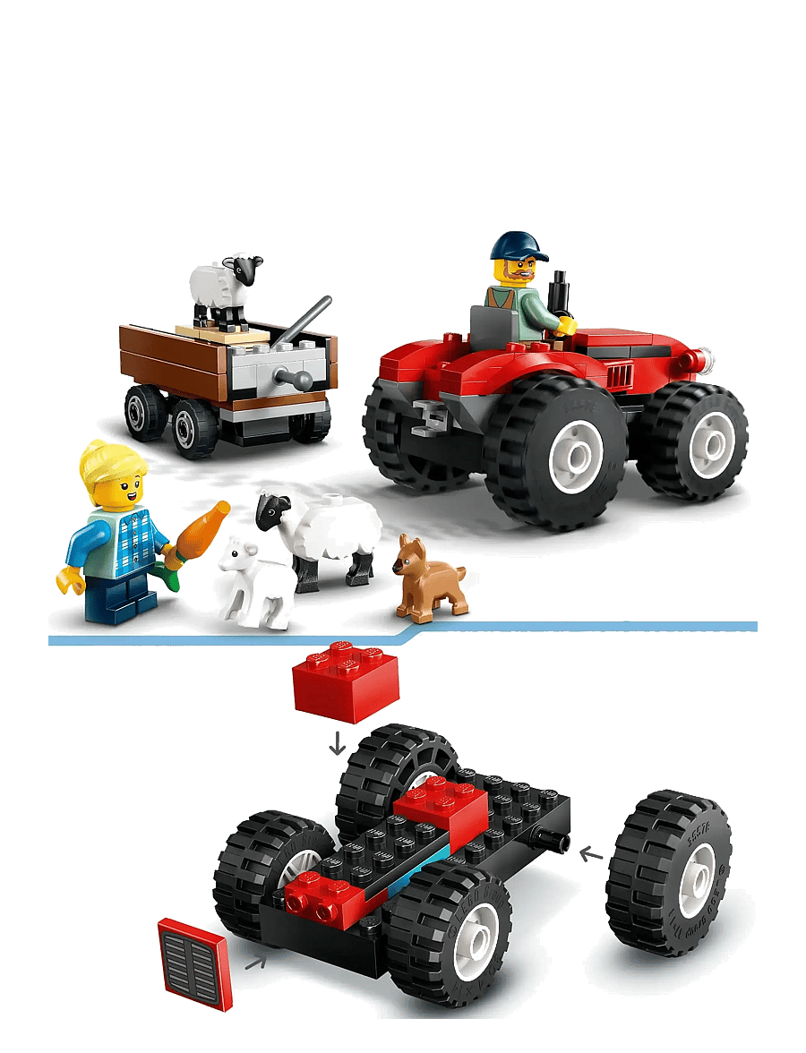 LEGO - City Red Farm Tractor with Trailer & Sheep Toy, Playset for Kids 60461 - multi - 3
