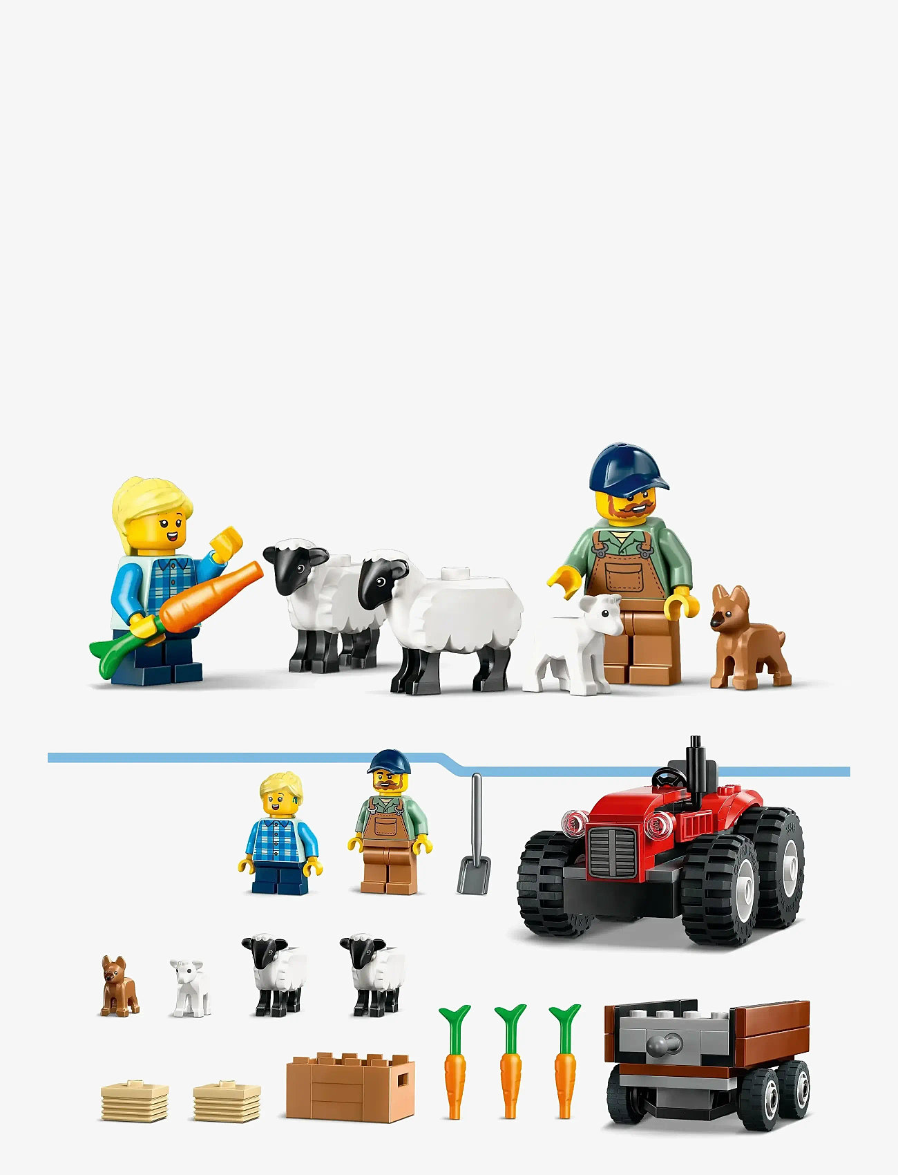 LEGO - City Red Farm Tractor with Trailer & Sheep Toy, Playset for Kids 60461 - multi - 4