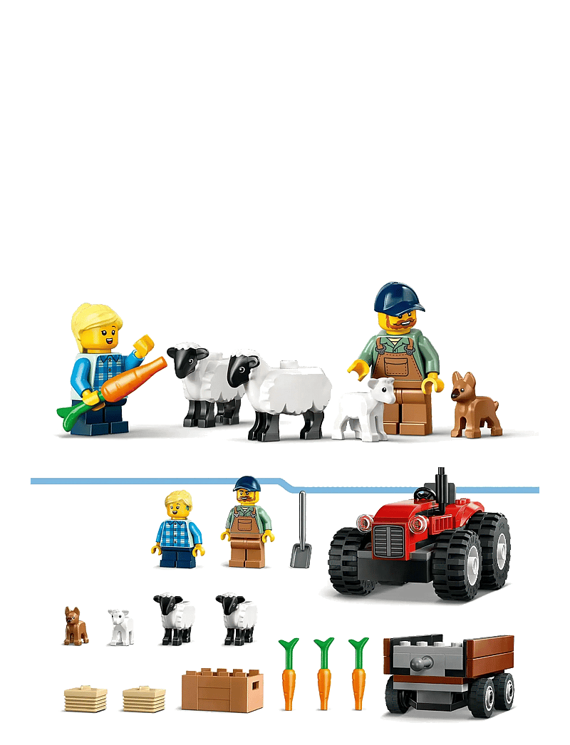 LEGO - City Red Farm Tractor with Trailer & Sheep Toy, Playset for Kids 60461 - multi - 4