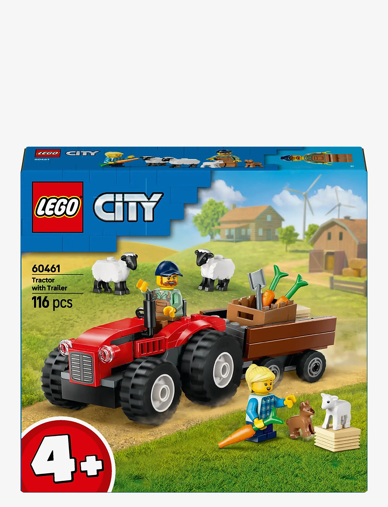LEGO - City Red Farm Tractor with Trailer & Sheep Toy, Playset for Kids 60461 - multi - 5