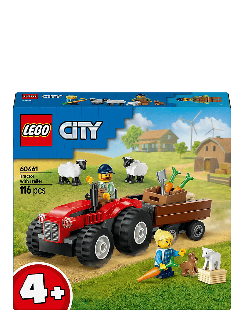 LEGO - City Red Farm Tractor with Trailer & Sheep Toy, Playset for Kids 60461 - multi - 5