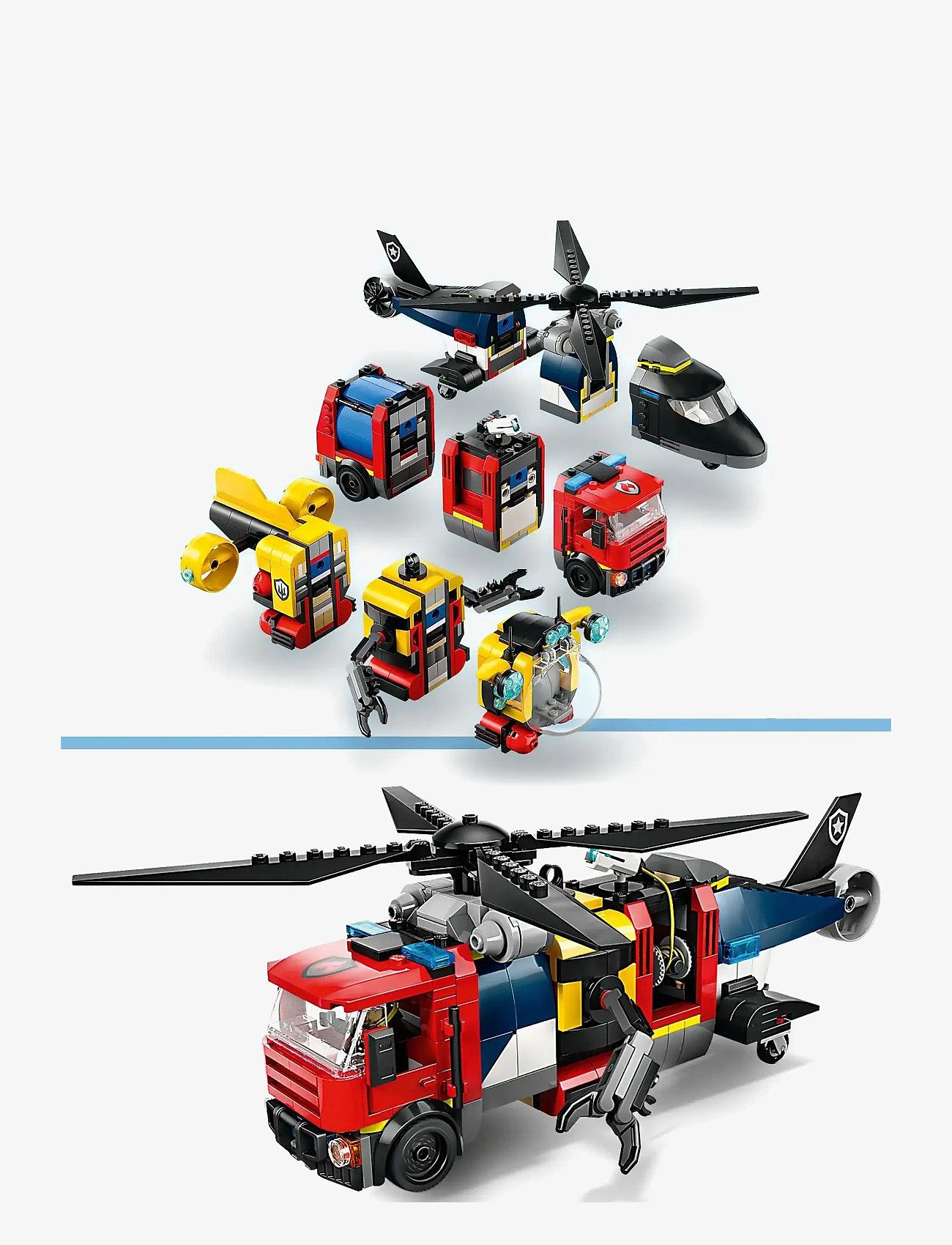 LEGO - City Helicopter, Fire Engine & Submarine Remix Toy Building Set 60462 - lego city - multi - 4