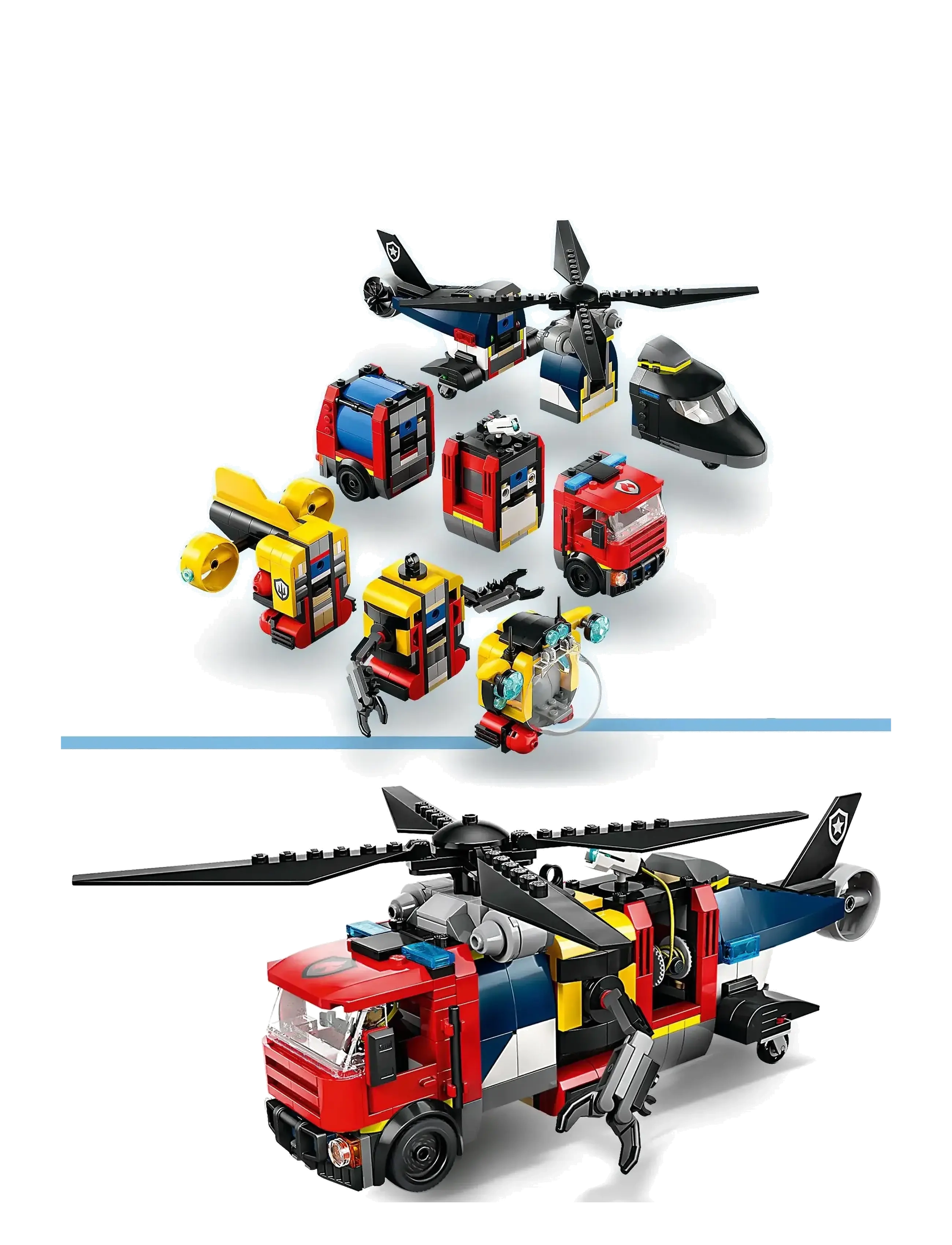 LEGO - City Helicopter, Fire Engine & Submarine Remix Toy Building Set 60462 - lego city - multi - 4