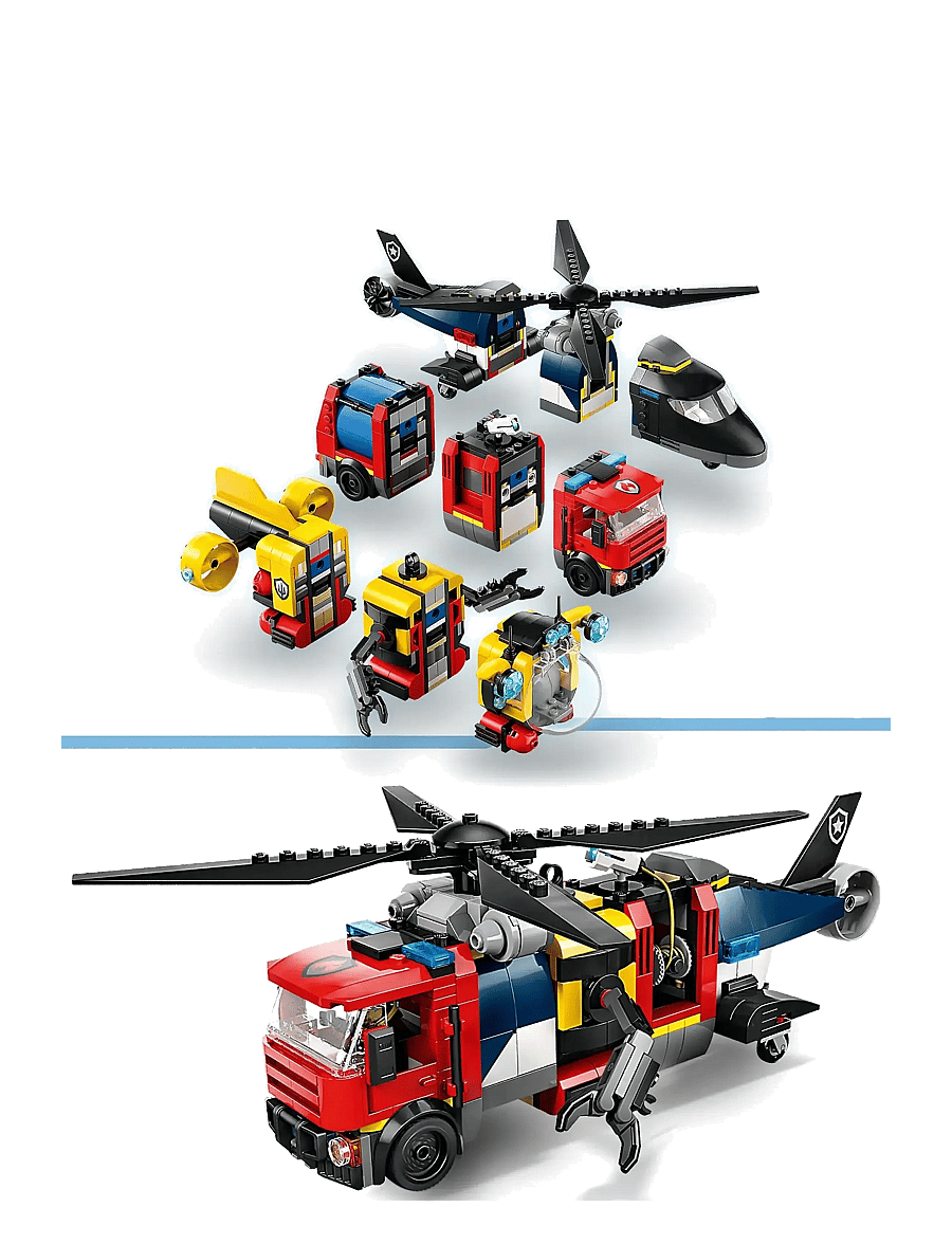 LEGO - City Helicopter, Fire Engine & Submarine Remix Toy Building Set 60462 - lego city - multi - 4