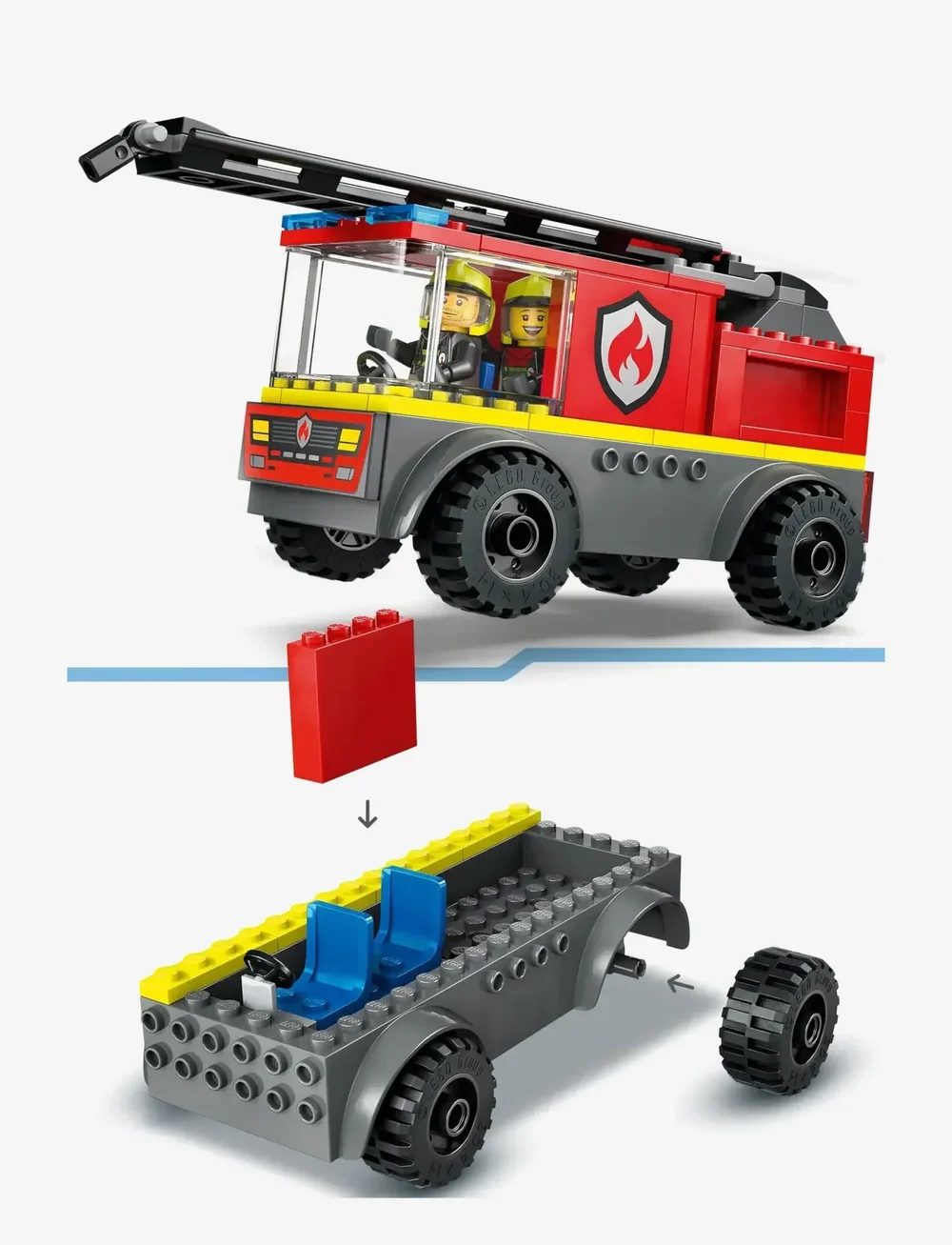LEGO - City Fire Engine with Ladder, Firefighter Toy Vehicle Gift for Kids 60463 - lego city - multi - 3