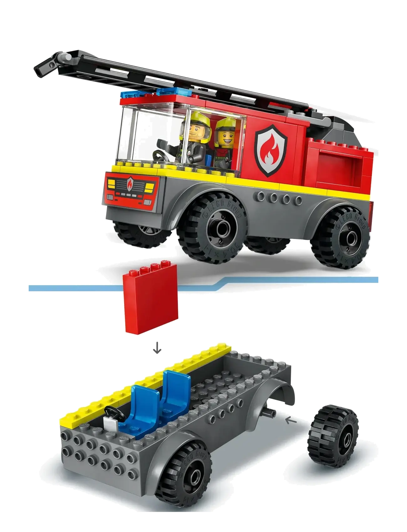LEGO - City Fire Engine with Ladder, Firefighter Toy Vehicle Gift for Kids 60463 - lego city - multi - 3