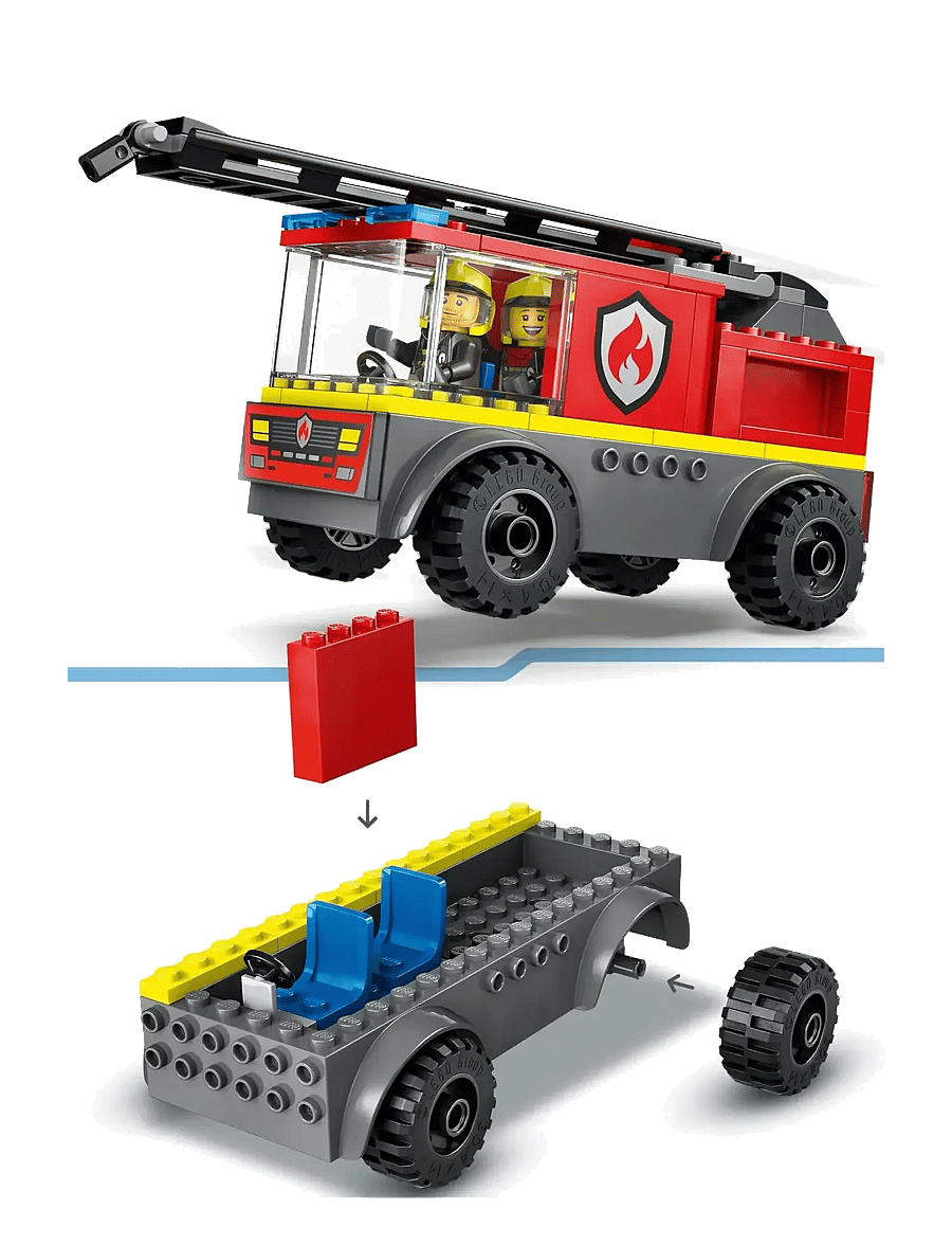 LEGO - City Fire Engine with Ladder, Firefighter Toy Vehicle Gift for Kids 60463 - lego city - multi - 3