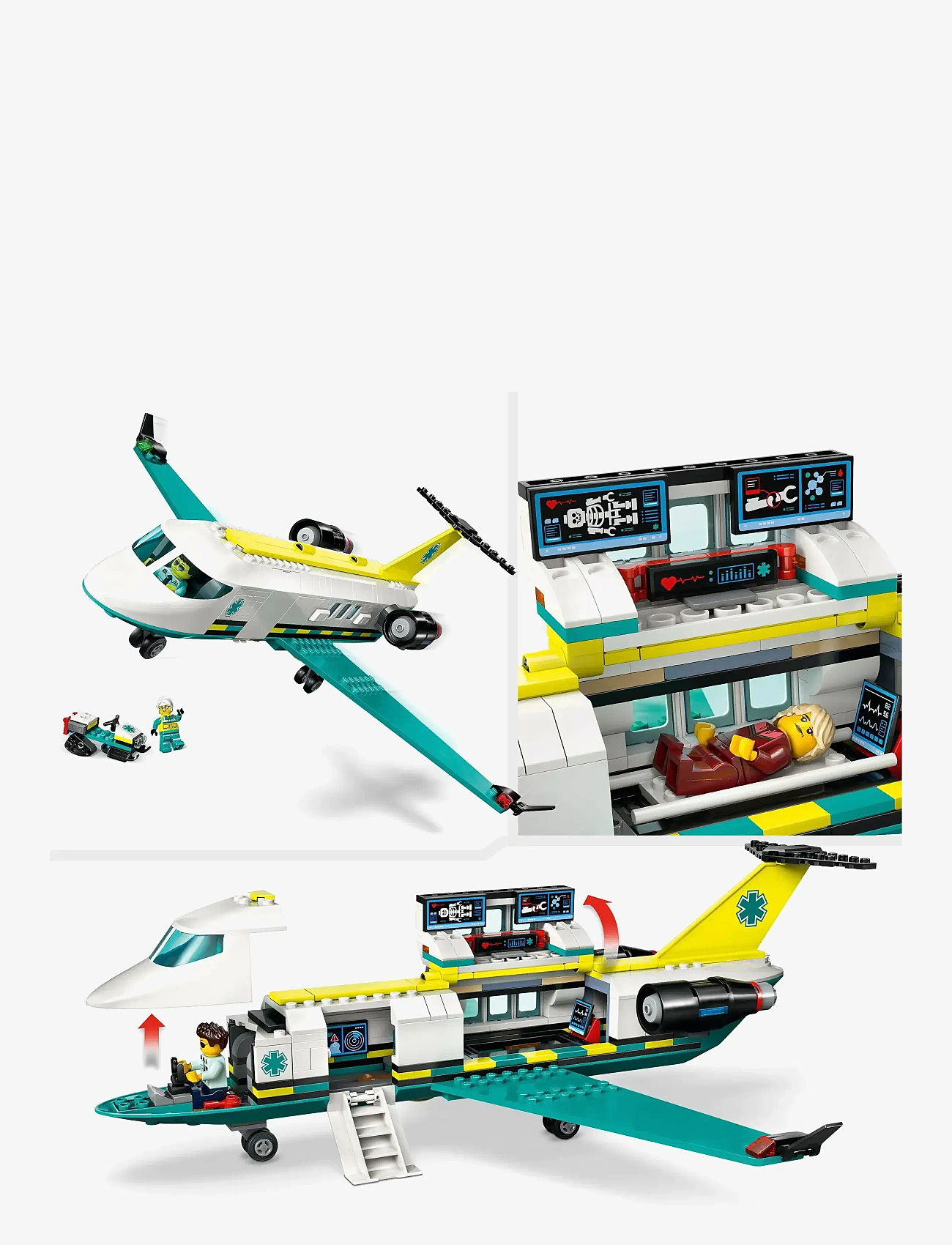 LEGO - City Emergency Air Ambulance Plane, Airplane Toy Building Set 60465 - lego city - multi - 3