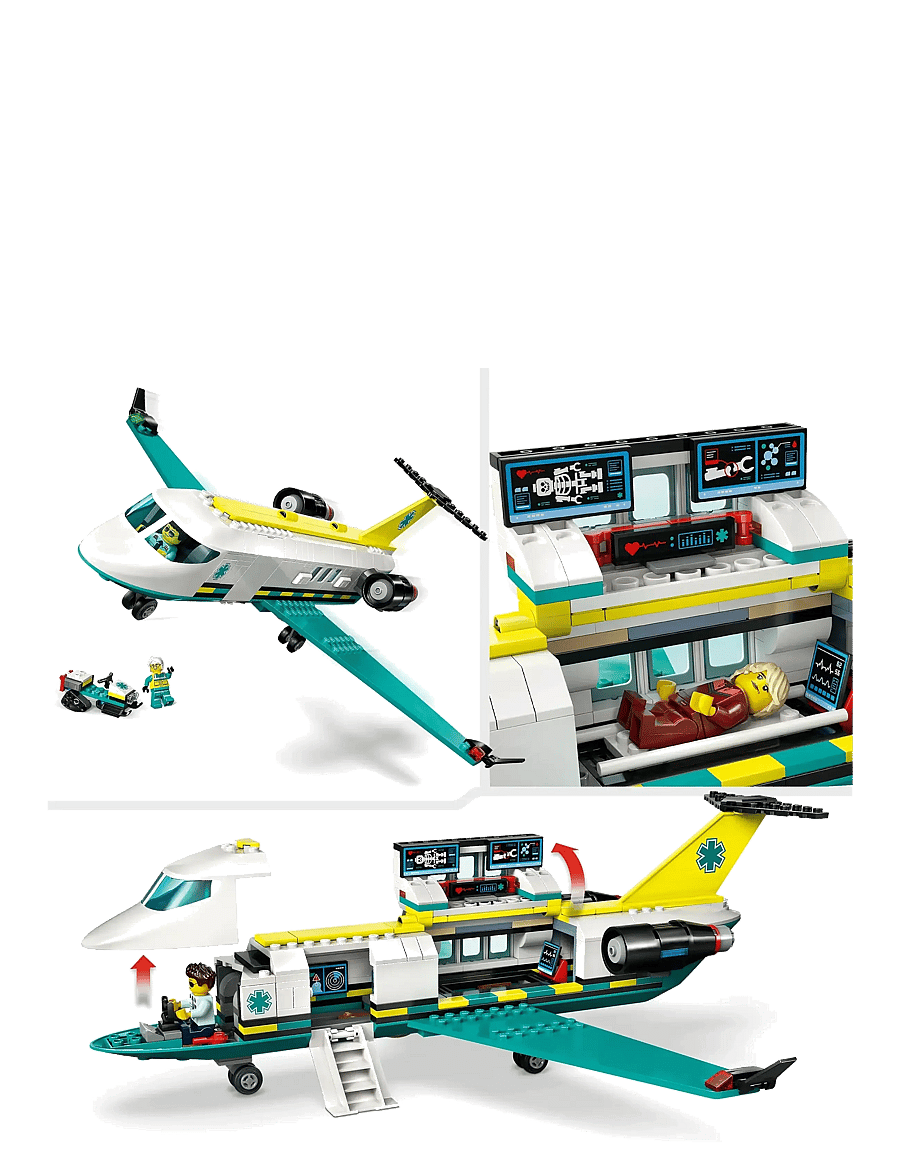 LEGO - City Emergency Air Ambulance Plane, Airplane Toy Building Set 60465 - lego city - multi - 3
